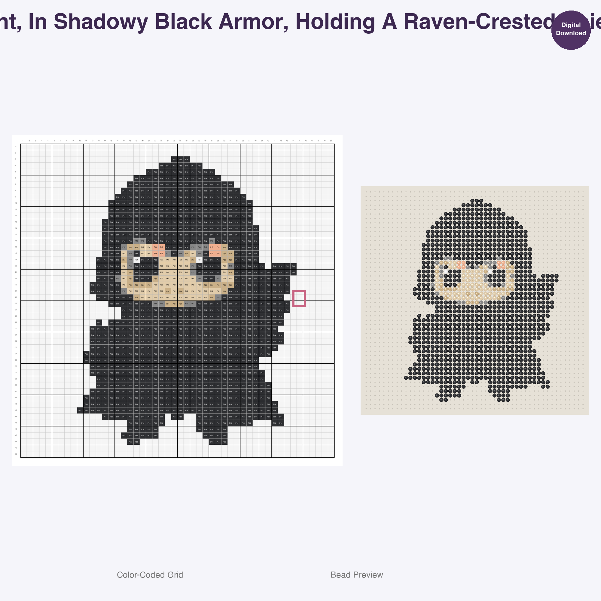 Elemental Fantasy Characters Perler Bead Patterns, 48 Designs x 3 Grid Sizes (29x29 + 50x50 + 128x128), Fuse Bead PDF Digital Download