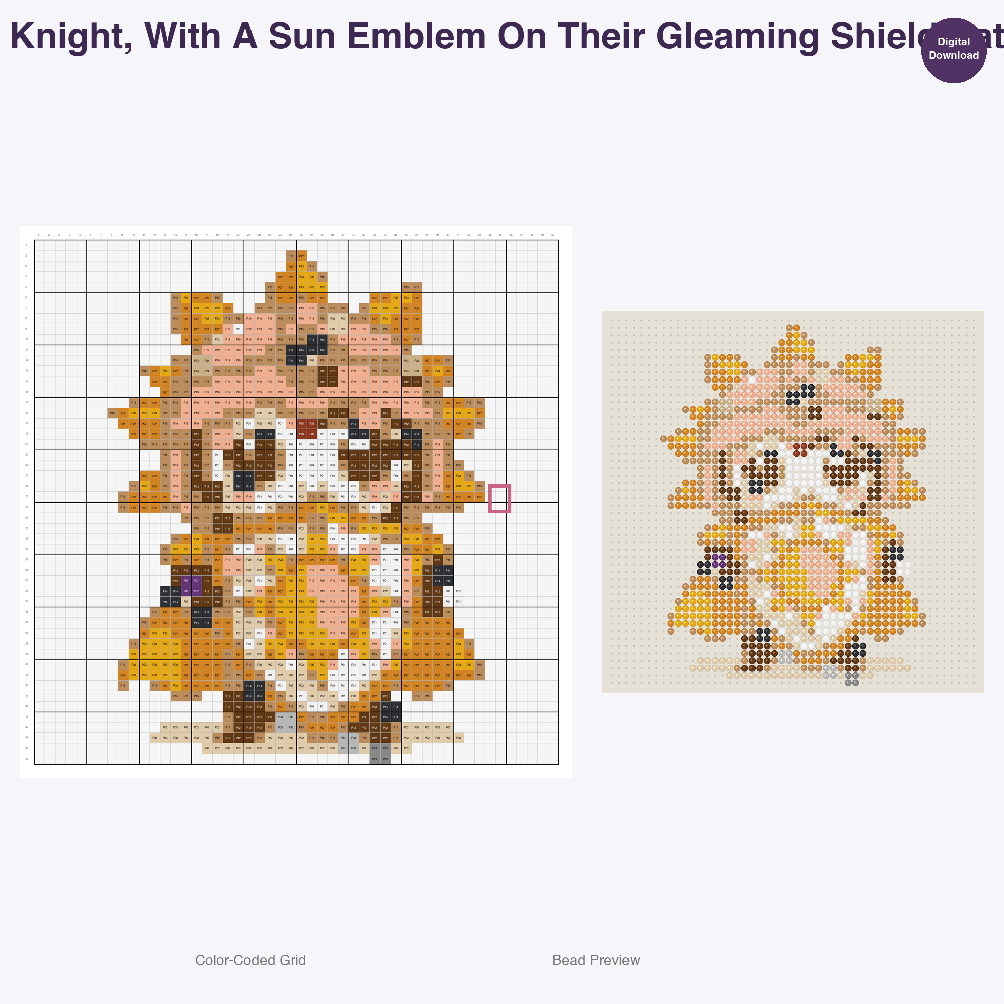 Elemental Fantasy Characters Perler Bead Patterns, 48 Designs x 3 Grid Sizes (29x29 + 50x50 + 128x128), Fuse Bead PDF Digital Download