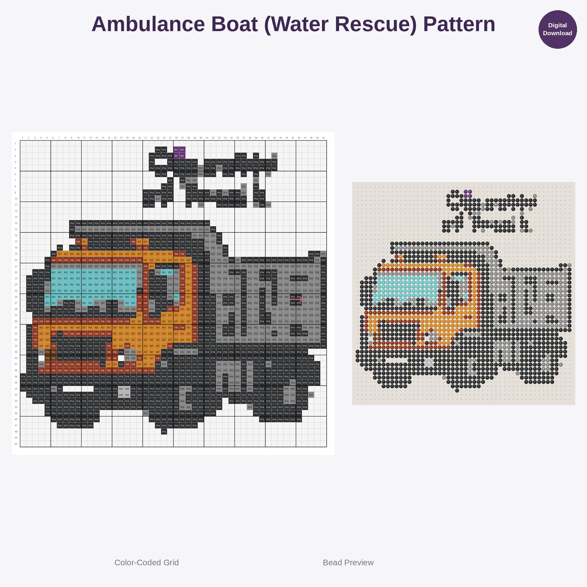 Brave Rescue Vehicles Perler Bead Patterns Bundle, 48 Designs (PDF Digital Download)