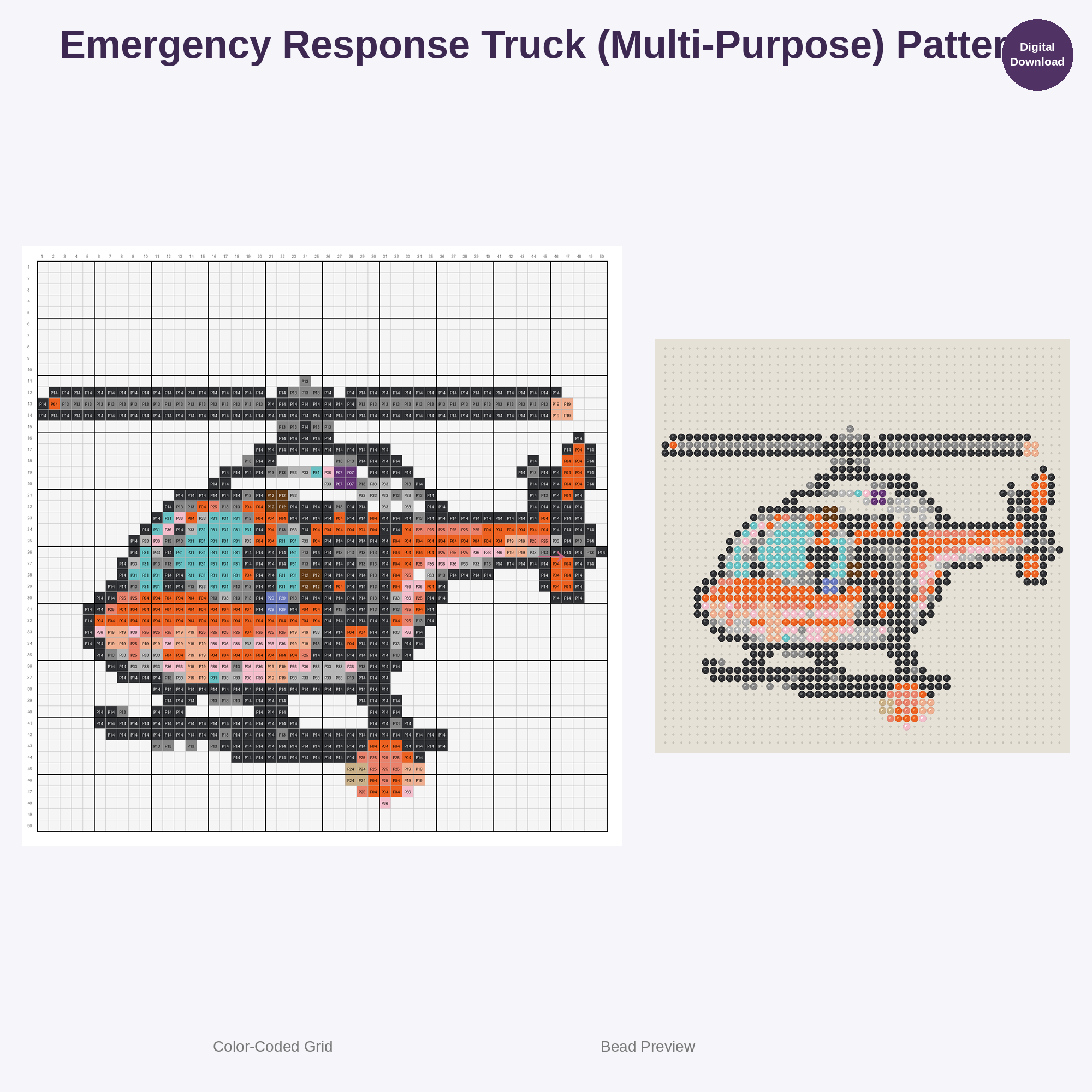 Brave Rescue Vehicles Perler Bead Patterns Bundle, 48 Designs (PDF Digital Download)