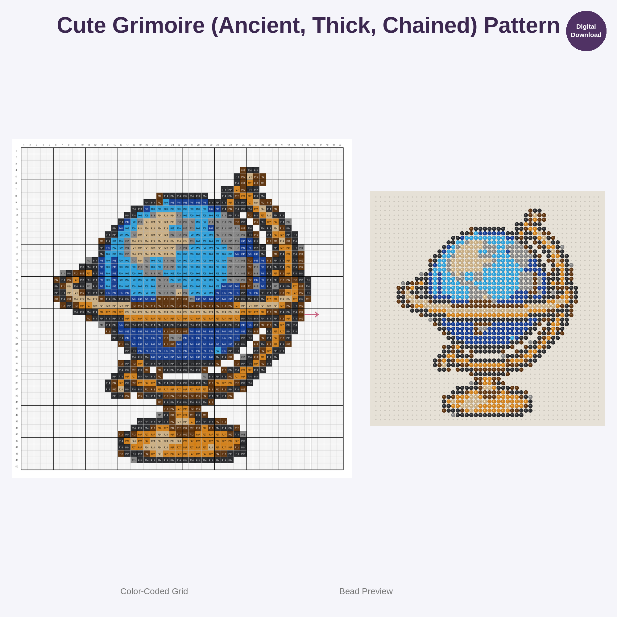 Magical Arcana & Spellcraft Collection Perler Bead Patterns Bundle, 48 Designs (PDF Digital Download)
