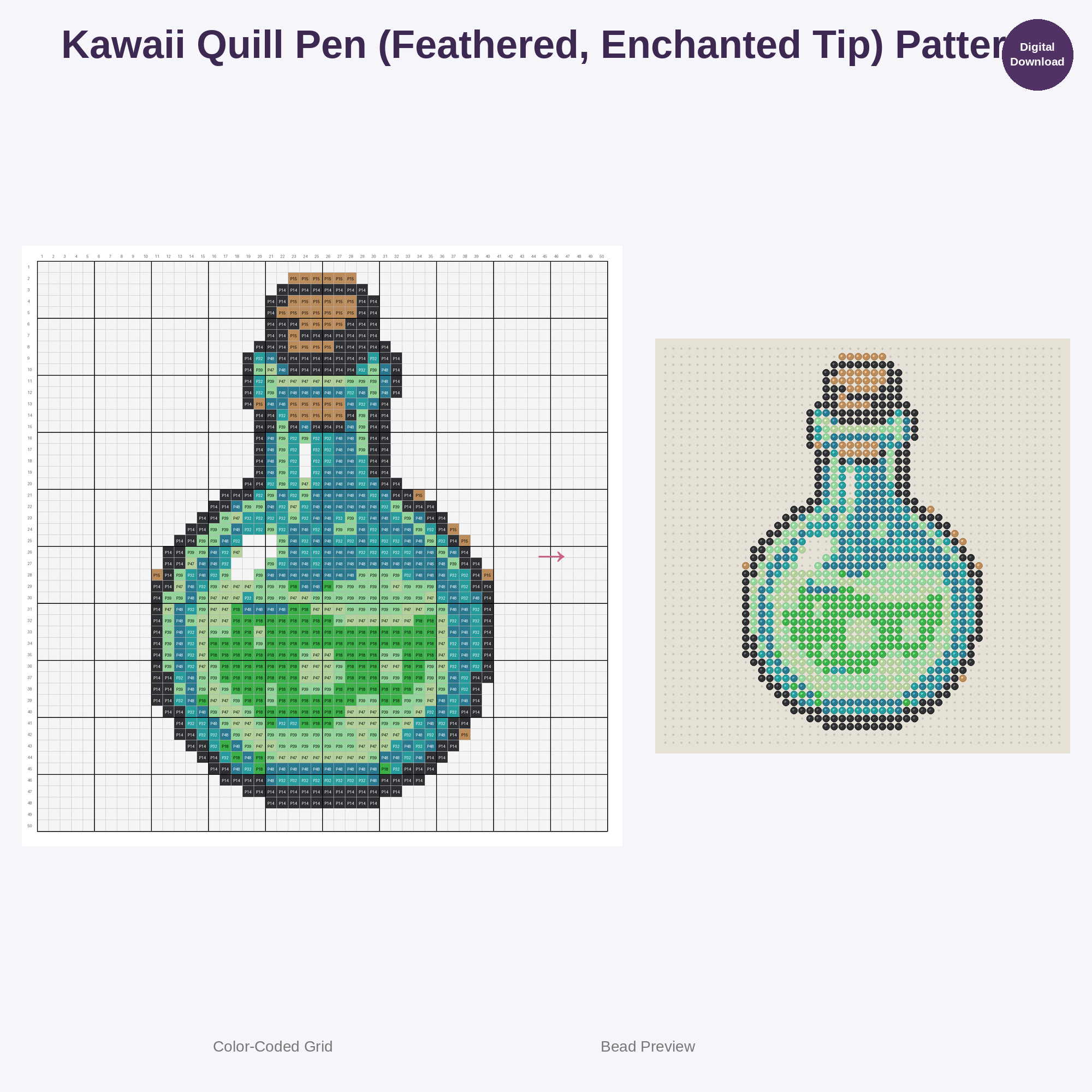 Magical Arcana & Spellcraft Collection Perler Bead Patterns Bundle, 48 Designs (PDF Digital Download)