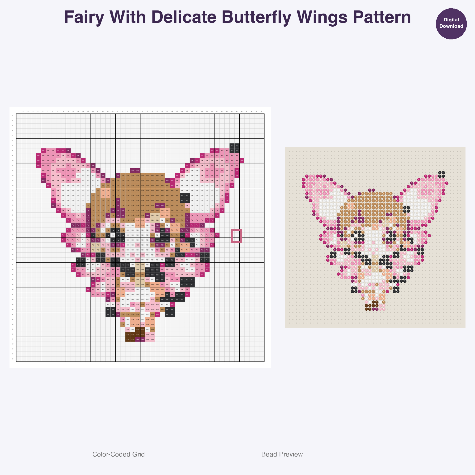 Fablewood Kingdom Inhabitants Perler Bead Patterns, 48 Designs x 3 Grid Sizes (29x29 + 50x50 + 128x128), Fuse Bead PDF Digital Download