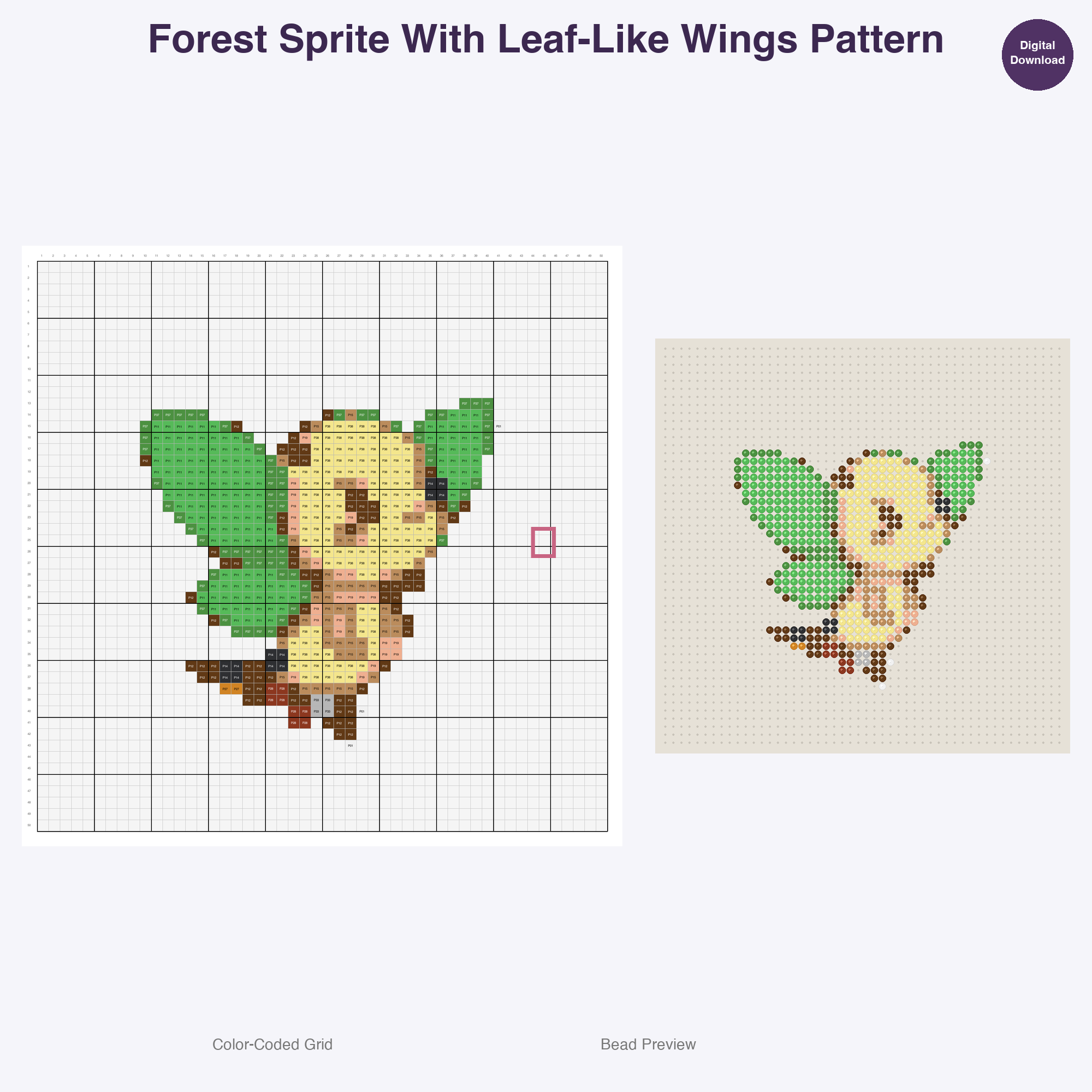 Fablewood Kingdom Inhabitants Perler Bead Patterns, 48 Designs x 3 Grid Sizes (29x29 + 50x50 + 128x128), Fuse Bead PDF Digital Download