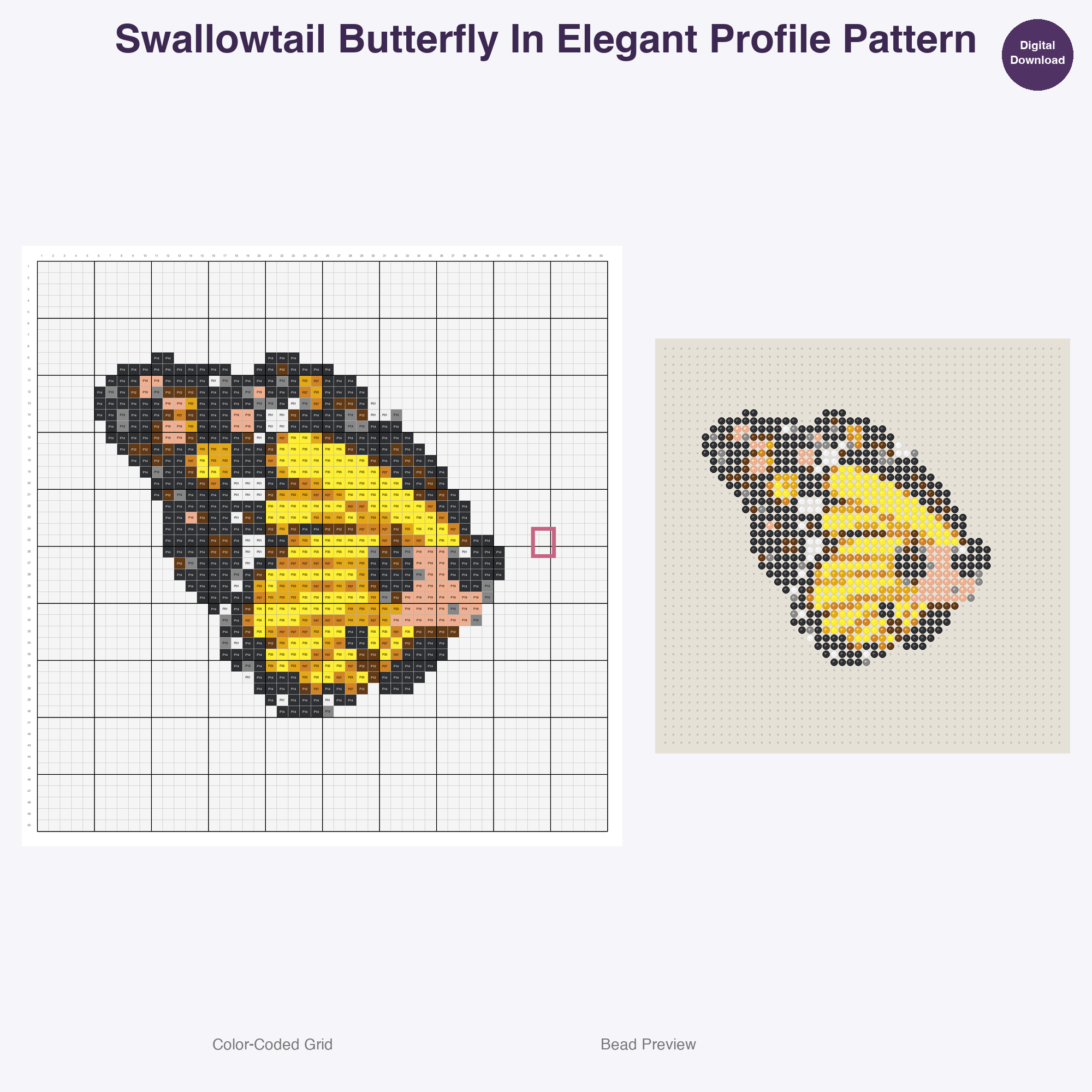 Fairy Garden Fauna Perler Bead Patterns, 48 Designs x 3 Grid Sizes (29x29 + 50x50 + 128x128), Fuse Bead PDF Digital Download
