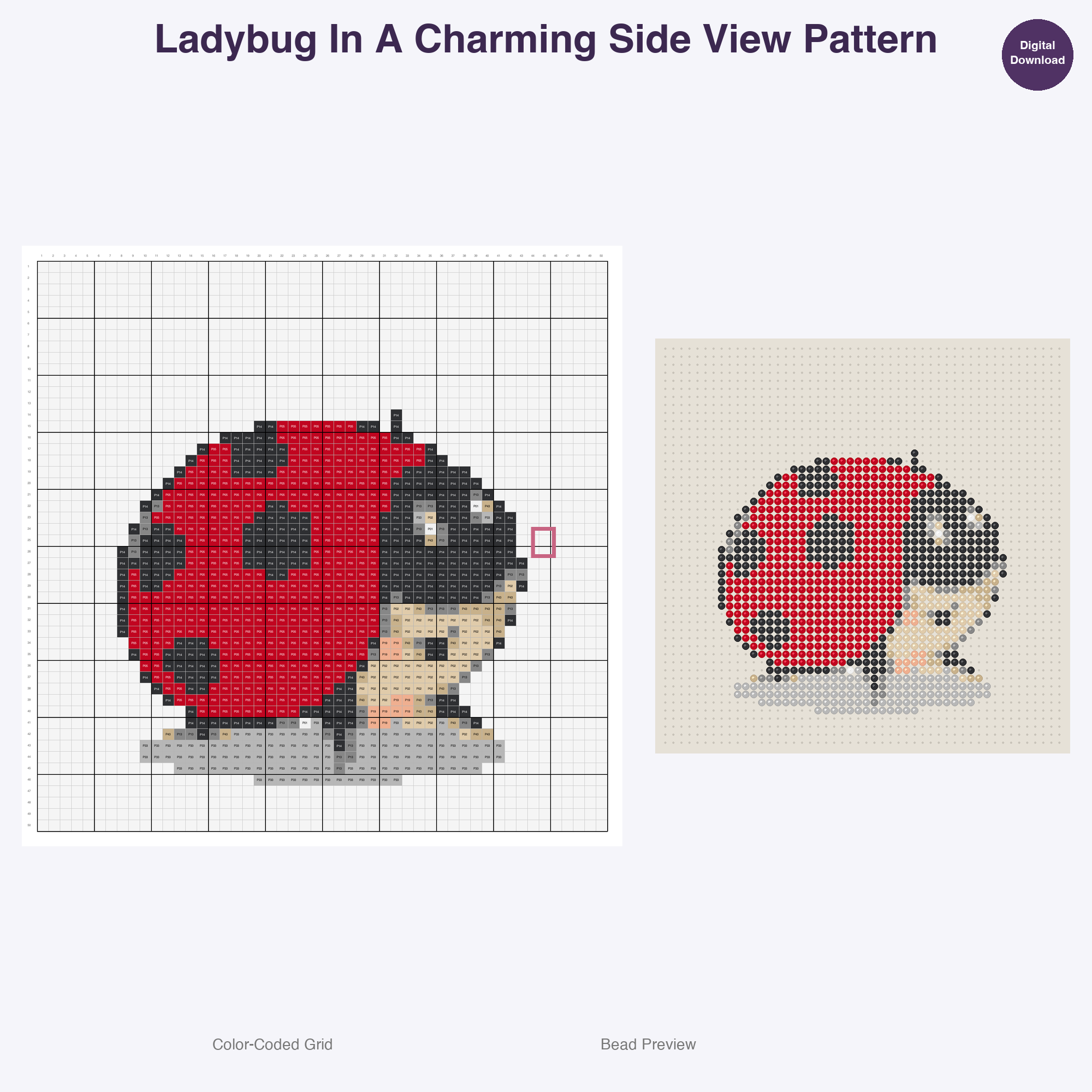 Fairy Garden Fauna Perler Bead Patterns, 48 Designs x 3 Grid Sizes (29x29 + 50x50 + 128x128), Fuse Bead PDF Digital Download