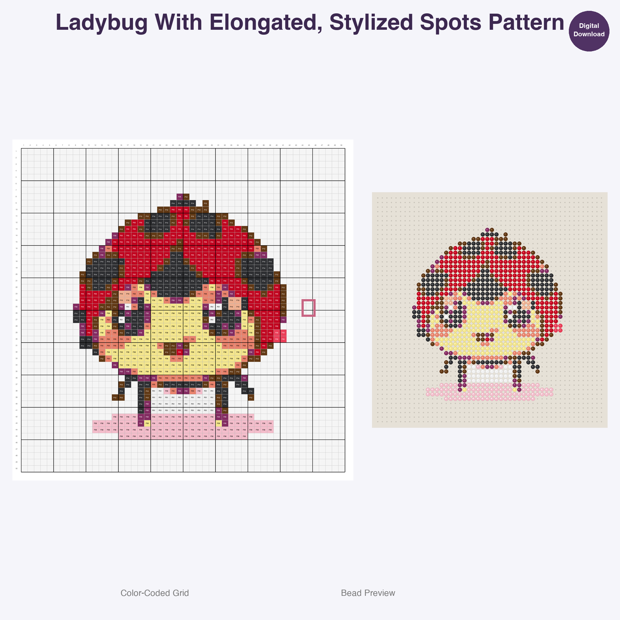 Fairy Garden Fauna Perler Bead Patterns, 48 Designs x 3 Grid Sizes (29x29 + 50x50 + 128x128), Fuse Bead PDF Digital Download