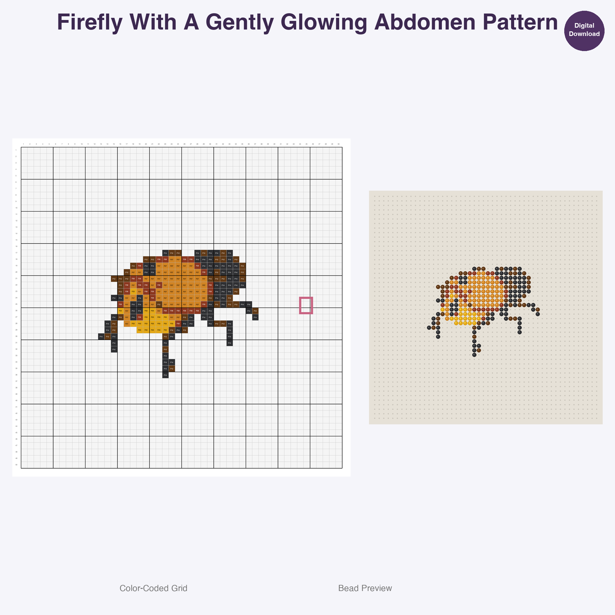 Fairy Garden Fauna Perler Bead Patterns, 48 Designs x 3 Grid Sizes (29x29 + 50x50 + 128x128), Fuse Bead PDF Digital Download