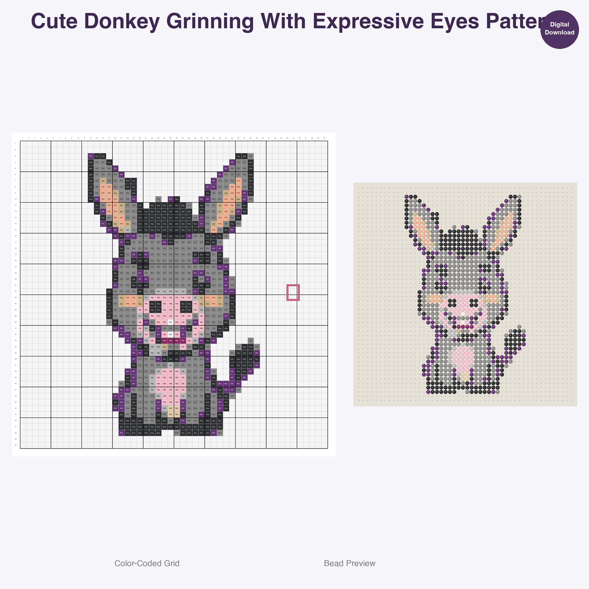 Fairy Tale Characters Perler Bead Patterns, 48 Designs x 3 Grid Sizes (29x29 + 50x50 + 128x128), Fuse Bead PDF Digital Download