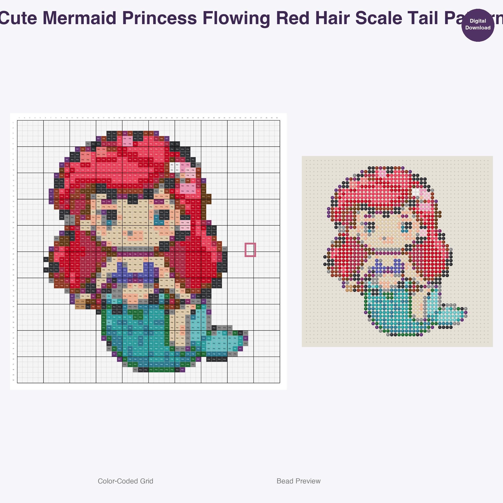Fairy Tale Characters Perler Bead Patterns, 48 Designs x 3 Grid Sizes (29x29 + 50x50 + 128x128), Fuse Bead PDF Digital Download