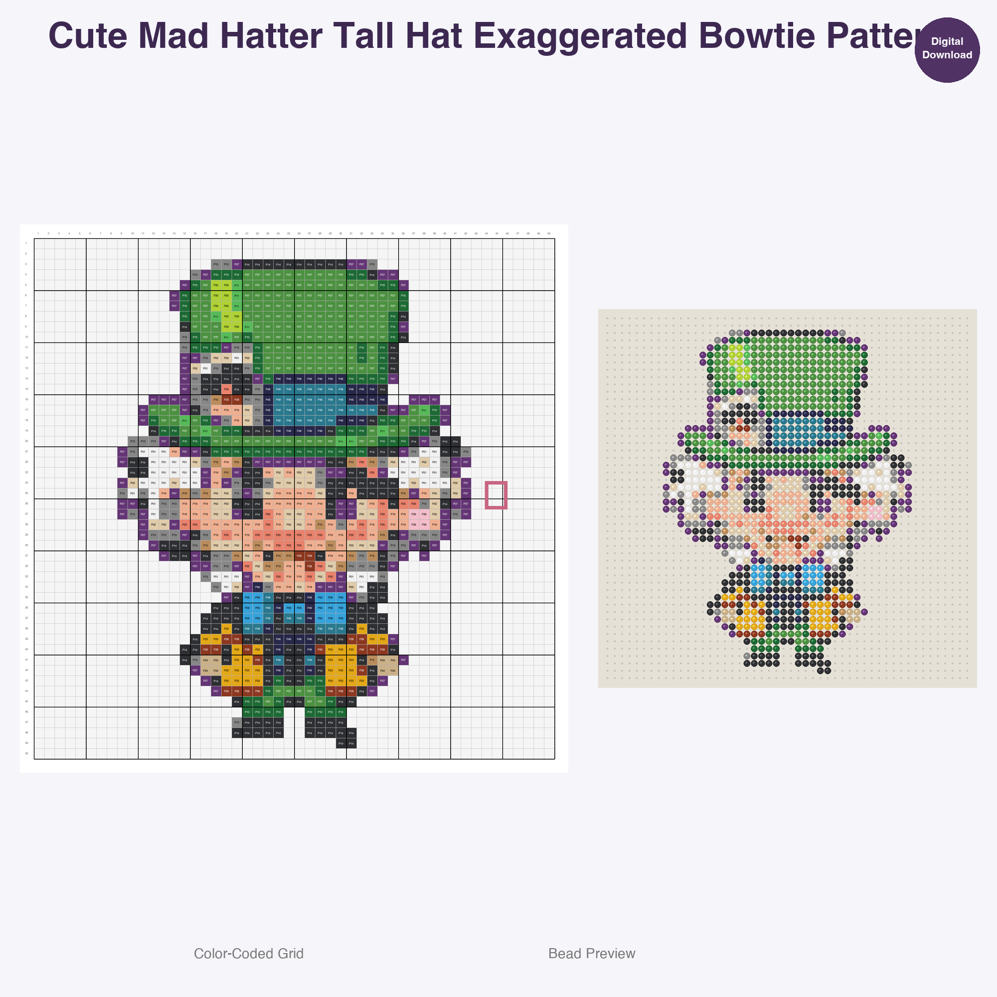 Fairy Tale Characters Perler Bead Patterns, 48 Designs x 3 Grid Sizes (29x29 + 50x50 + 128x128), Fuse Bead PDF Digital Download
