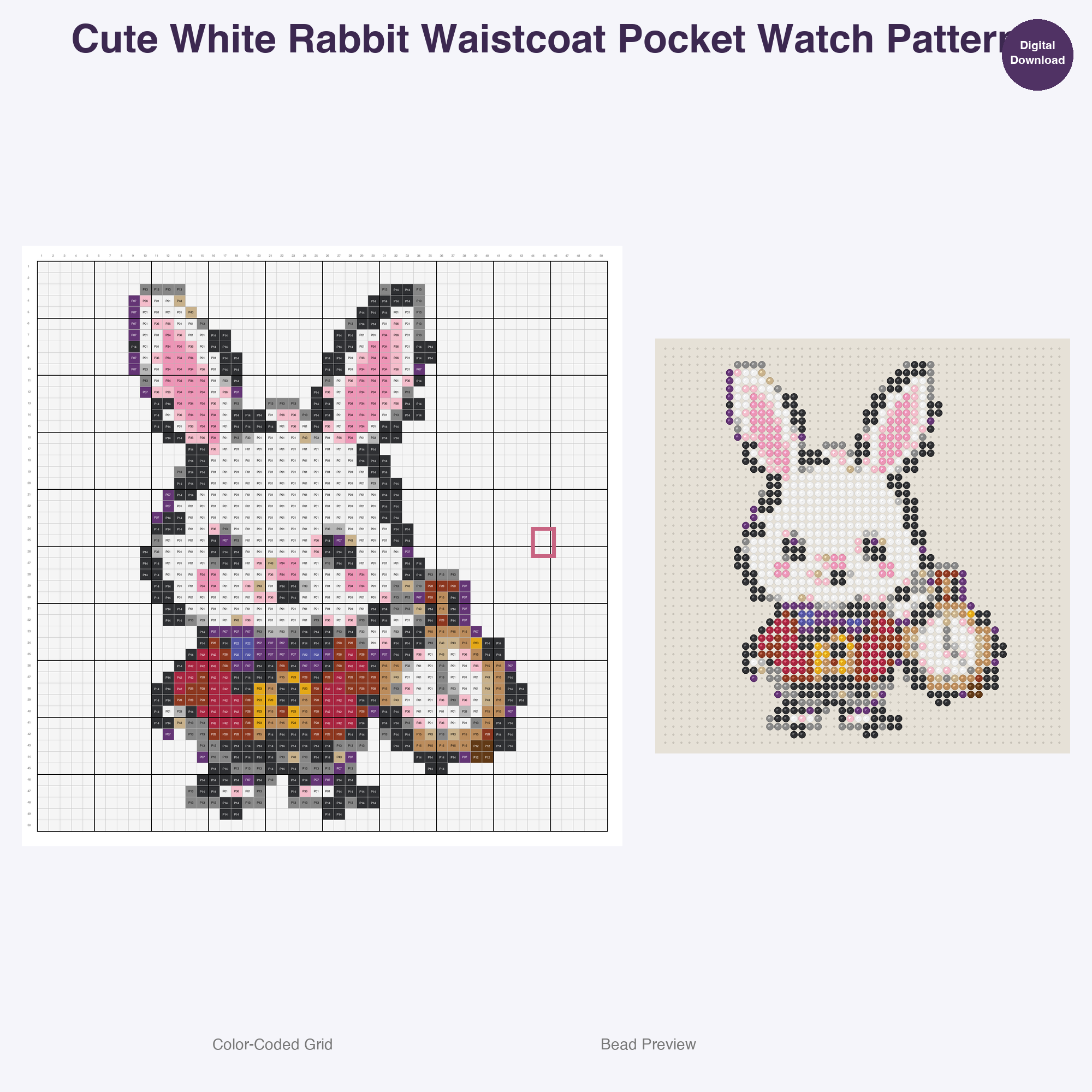 Fairy Tale Characters Perler Bead Patterns, 48 Designs x 3 Grid Sizes (29x29 + 50x50 + 128x128), Fuse Bead PDF Digital Download