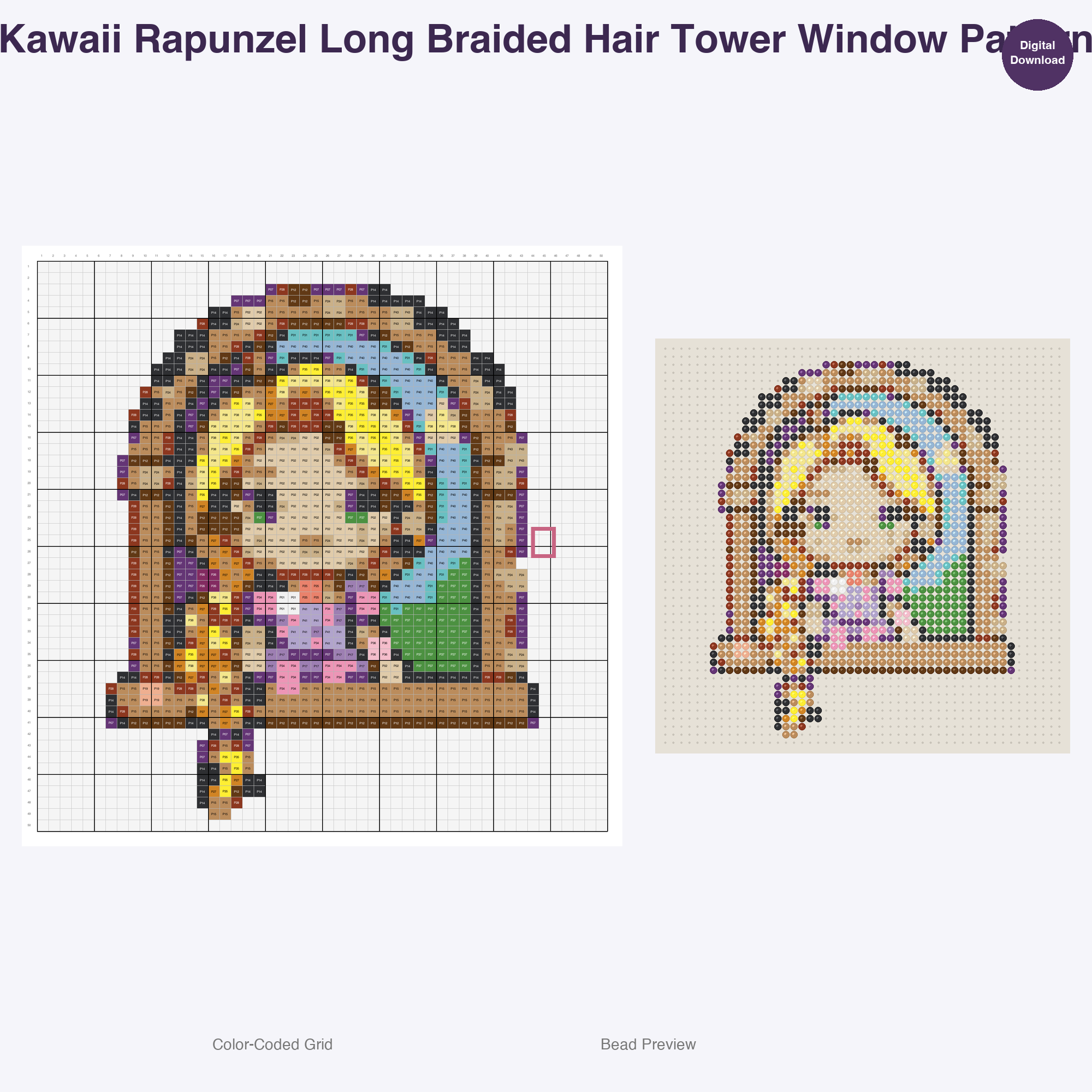 Fairy Tale Characters Perler Bead Patterns, 48 Designs x 3 Grid Sizes (29x29 + 50x50 + 128x128), Fuse Bead PDF Digital Download