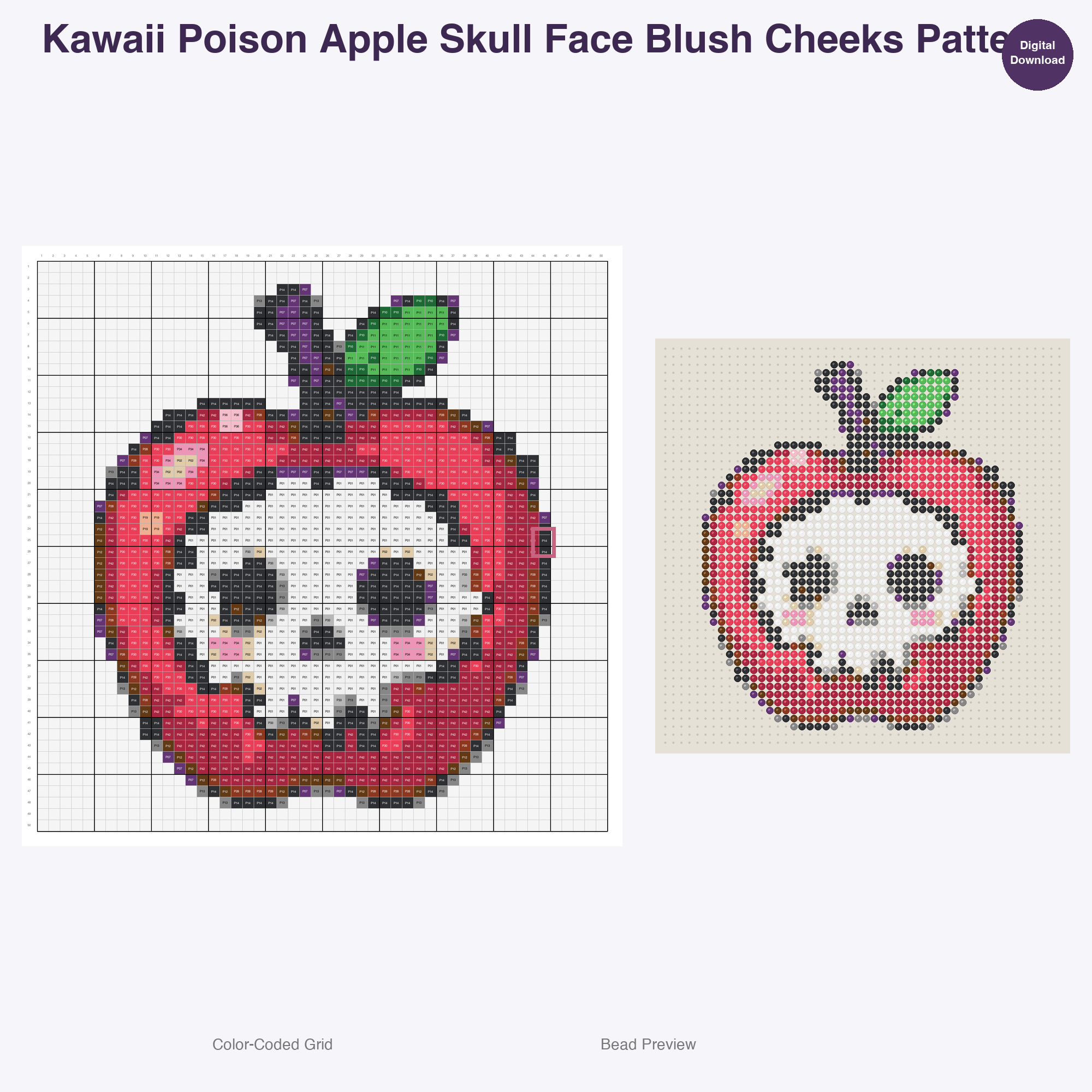 Fairy Tale Characters Perler Bead Patterns, 48 Designs x 3 Grid Sizes (29x29 + 50x50 + 128x128), Fuse Bead PDF Digital Download