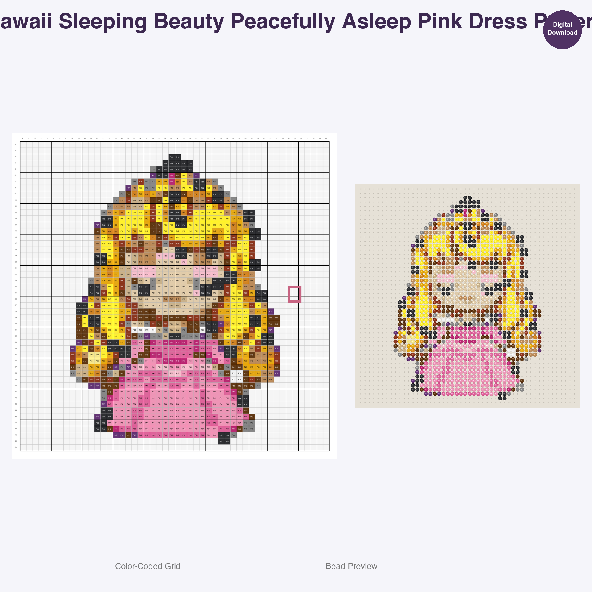 Fairy Tale Characters Perler Bead Patterns, 48 Designs x 3 Grid Sizes (29x29 + 50x50 + 128x128), Fuse Bead PDF Digital Download