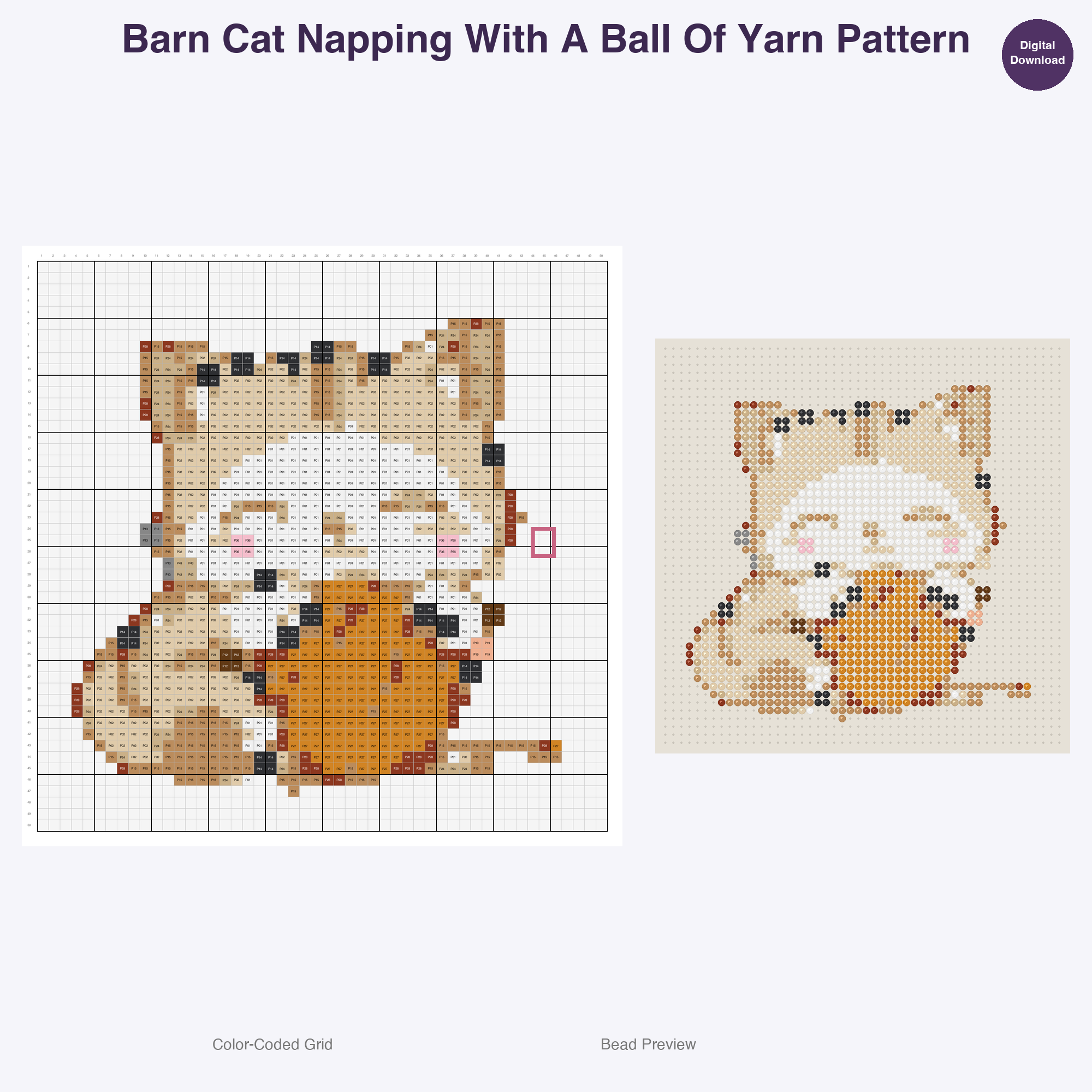 Farm Friends Homestead Hobbies Perler Bead Patterns, 48 Designs x 3 Grid Sizes (29x29 + 50x50 + 128x128), Fuse Bead PDF Digital Download