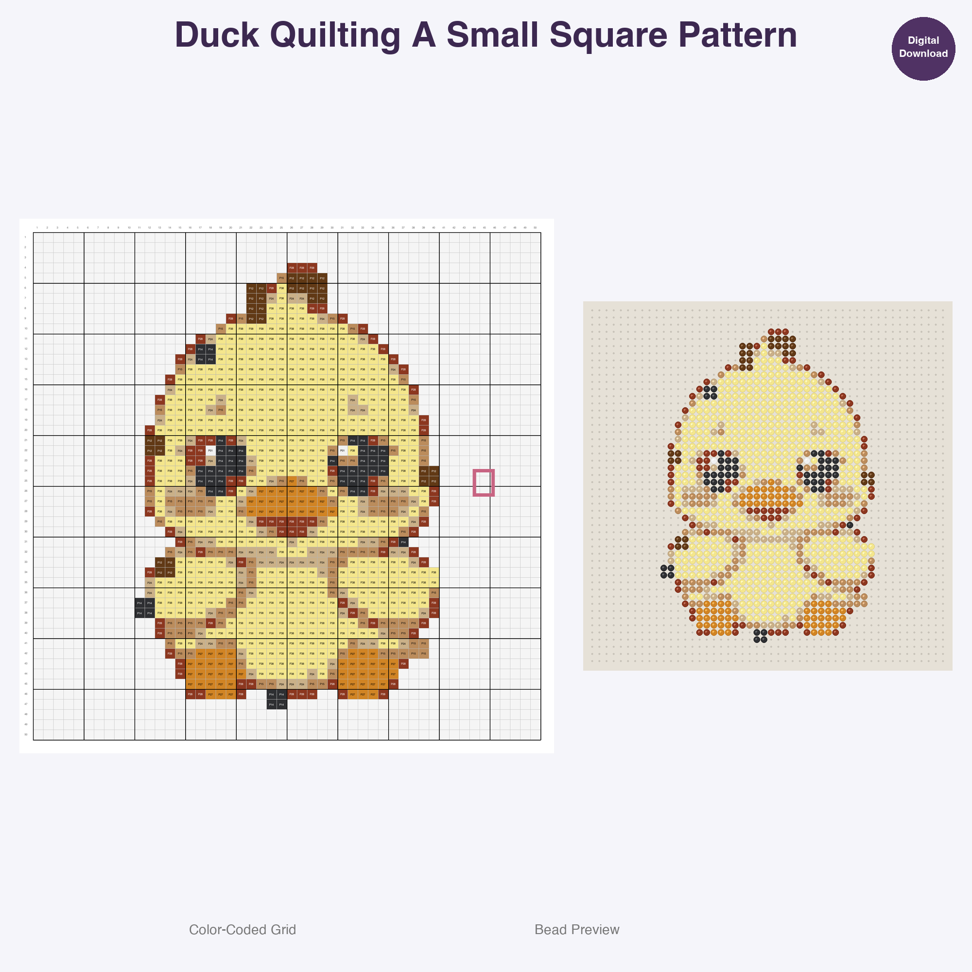 Farm Friends Homestead Hobbies Perler Bead Patterns, 48 Designs x 3 Grid Sizes (29x29 + 50x50 + 128x128), Fuse Bead PDF Digital Download