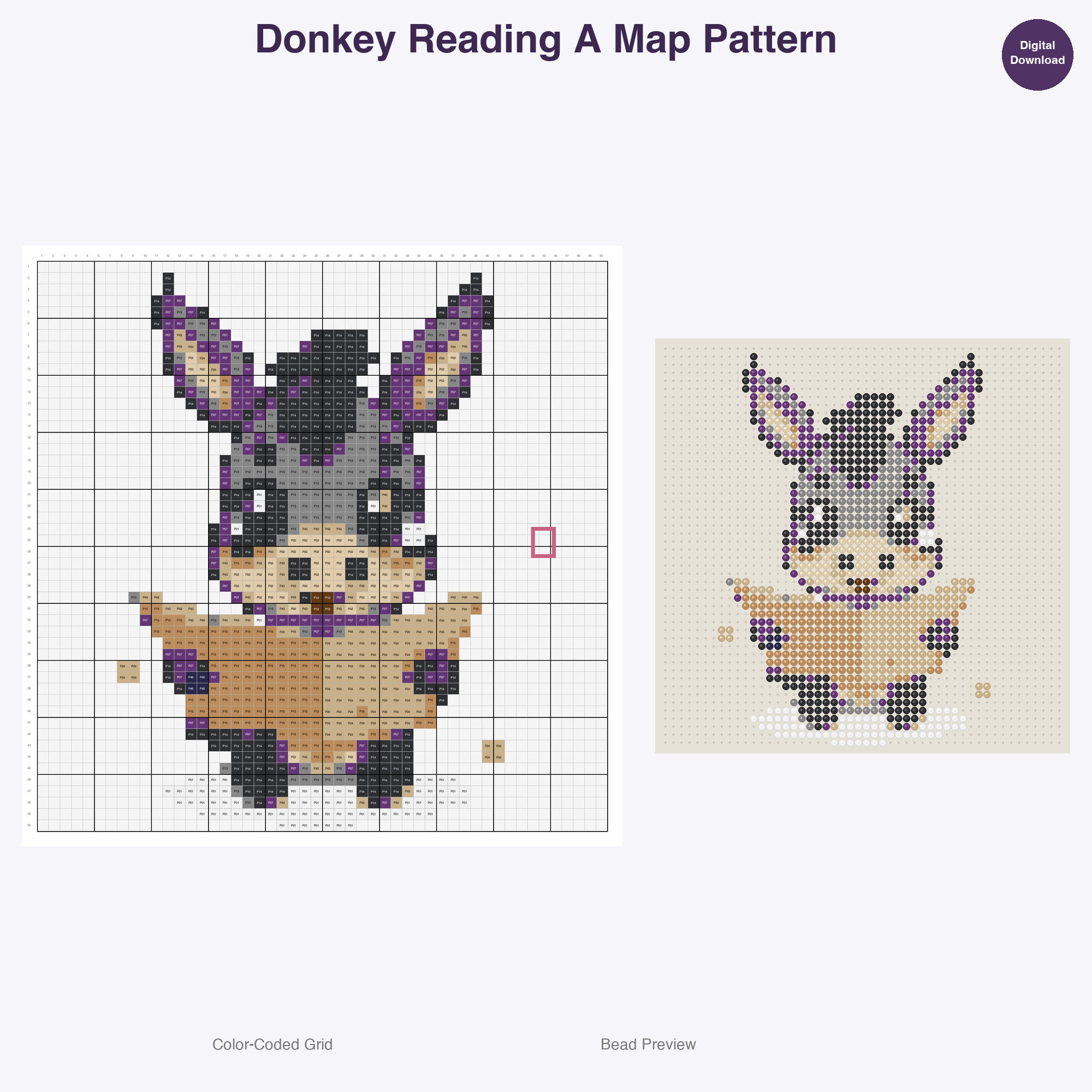 Farm Friends Homestead Hobbies Perler Bead Patterns, 48 Designs x 3 Grid Sizes (29x29 + 50x50 + 128x128), Fuse Bead PDF Digital Download