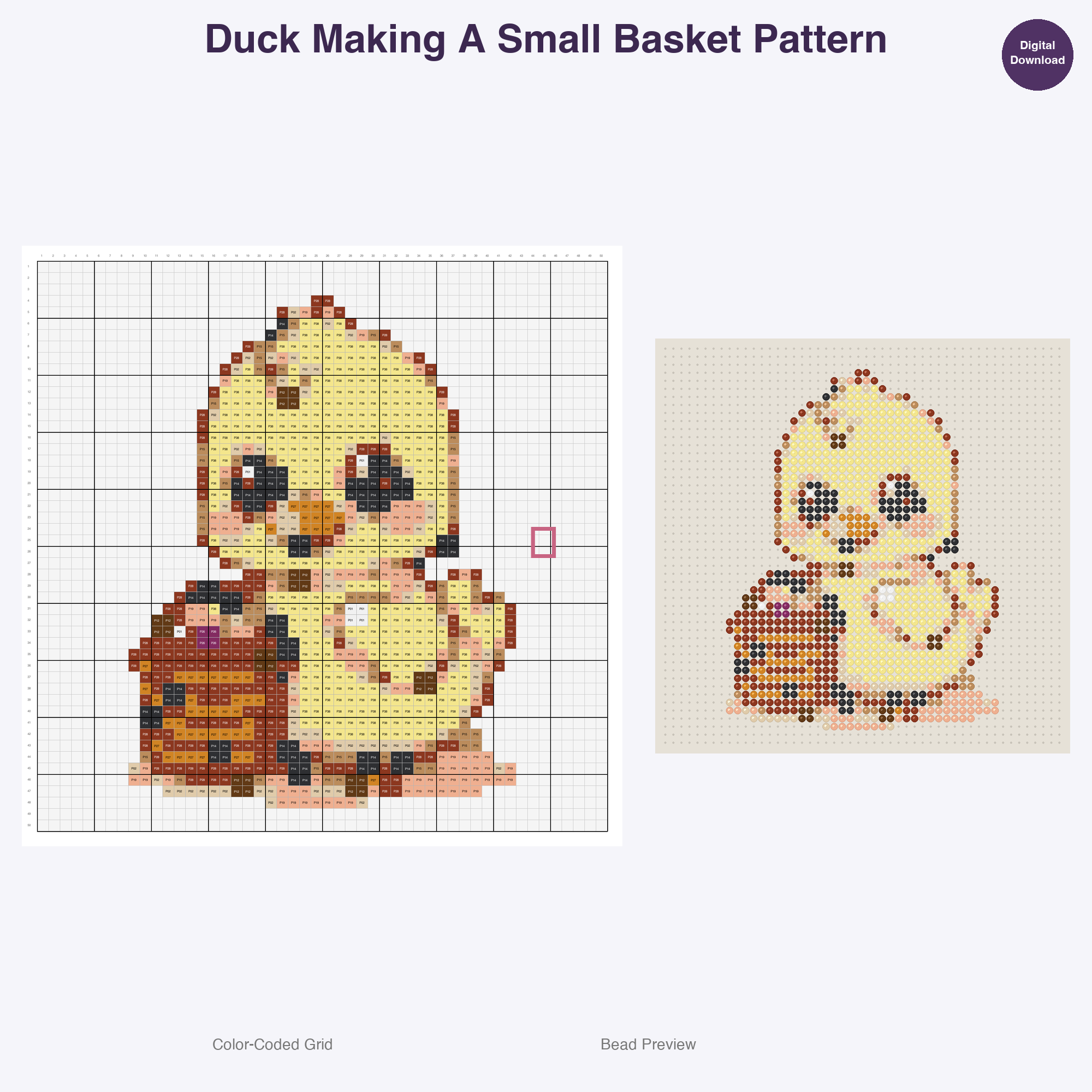 Farm Friends Homestead Hobbies Perler Bead Patterns, 48 Designs x 3 Grid Sizes (29x29 + 50x50 + 128x128), Fuse Bead PDF Digital Download