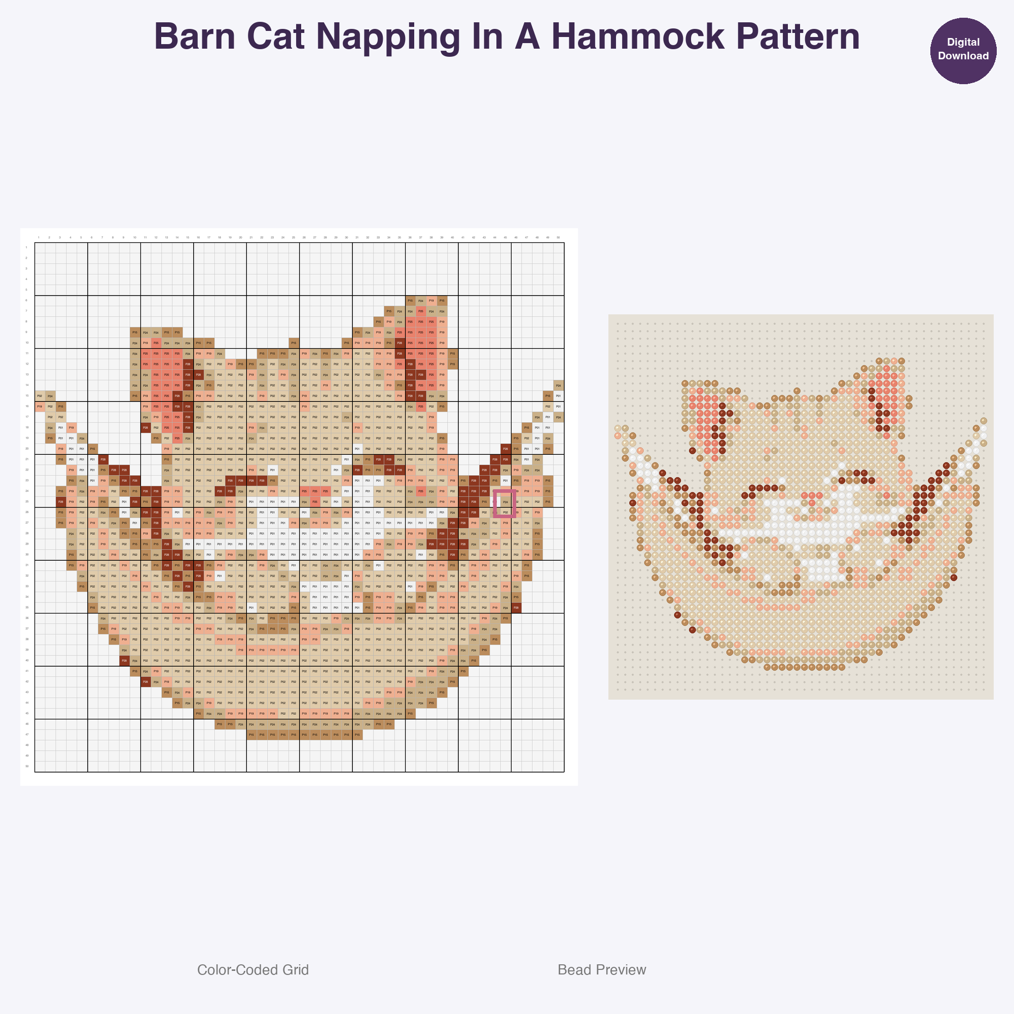 Farm Friends Homestead Hobbies Perler Bead Patterns, 48 Designs x 3 Grid Sizes (29x29 + 50x50 + 128x128), Fuse Bead PDF Digital Download