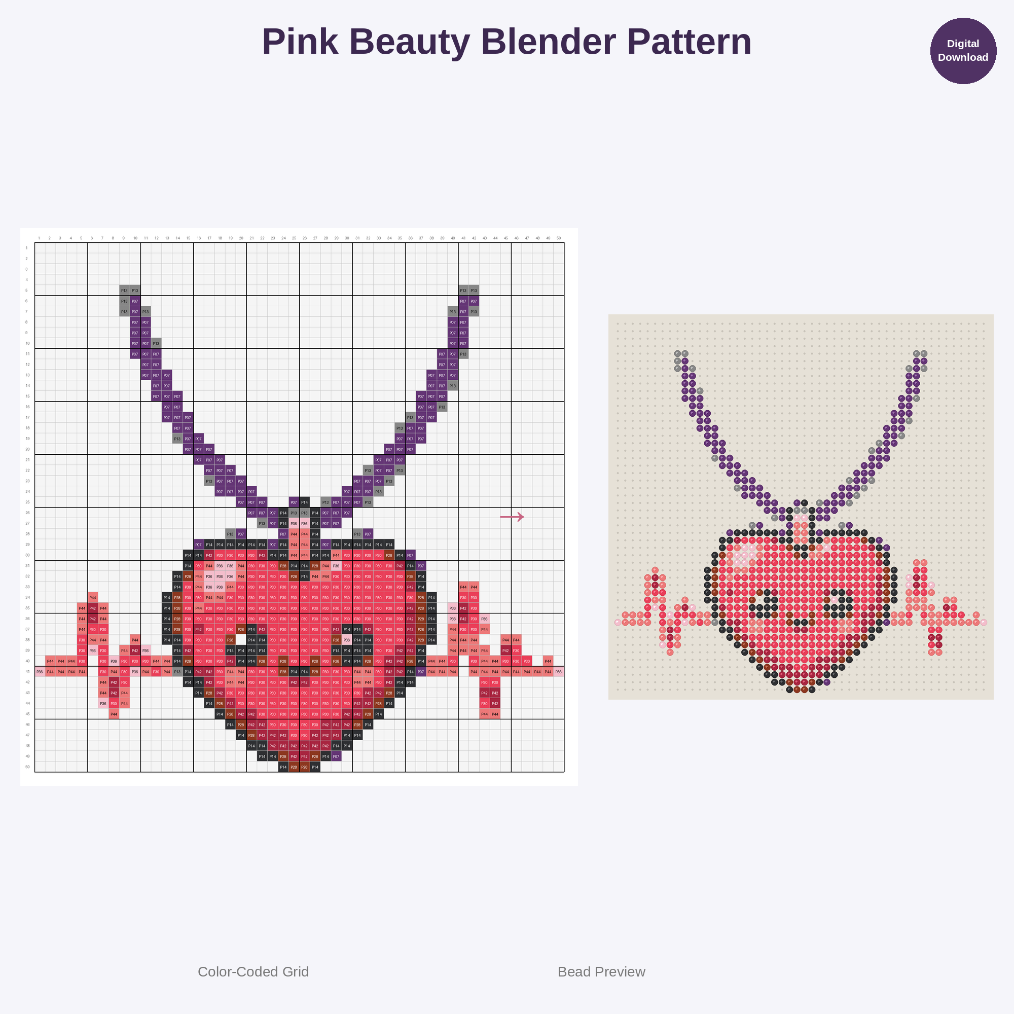 Cute Kawaii Fashionista Fun Perler Bead Patterns Bundle, 48 Designs (PDF Digital Download)