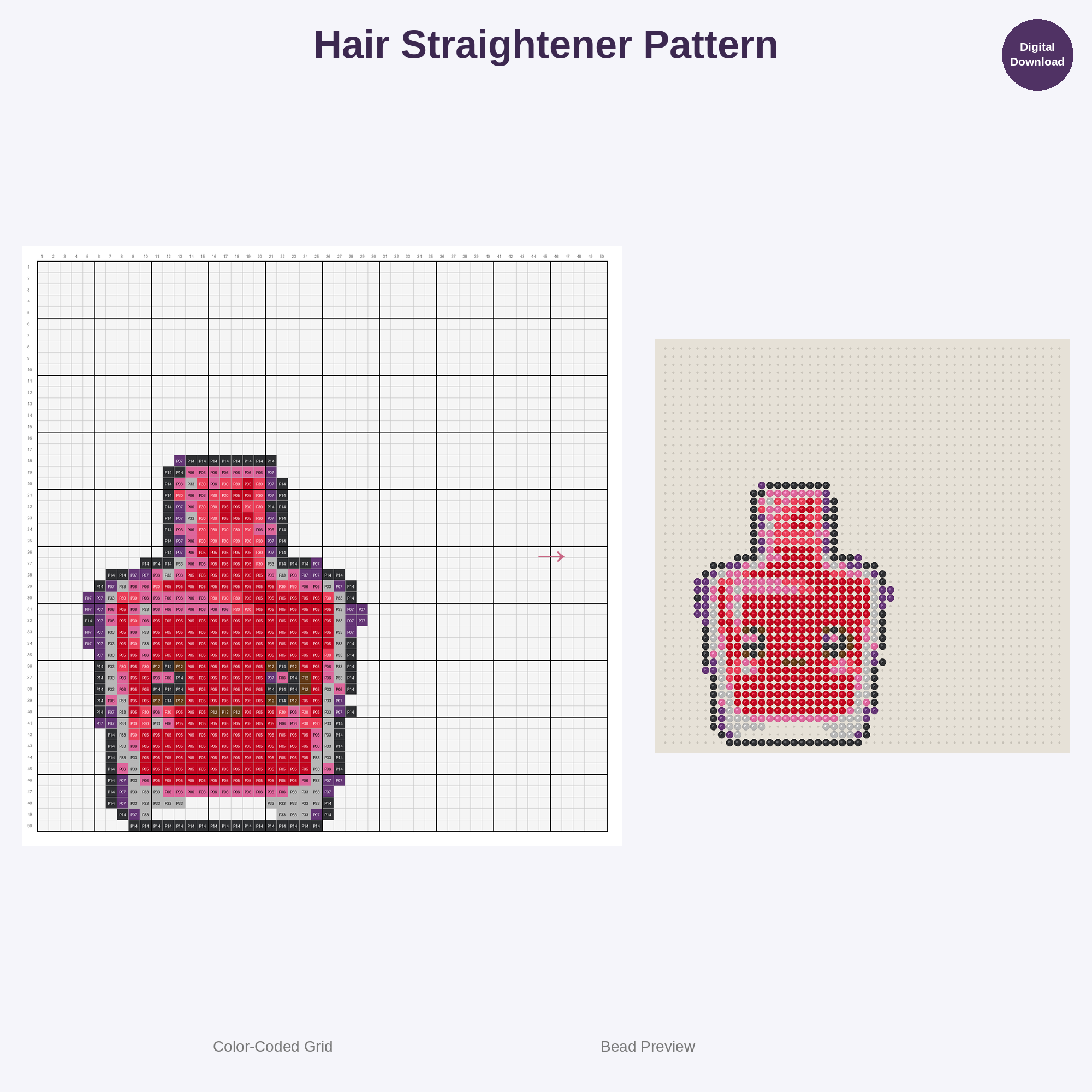 Cute Kawaii Fashionista Fun Perler Bead Patterns Bundle, 48 Designs (PDF Digital Download)