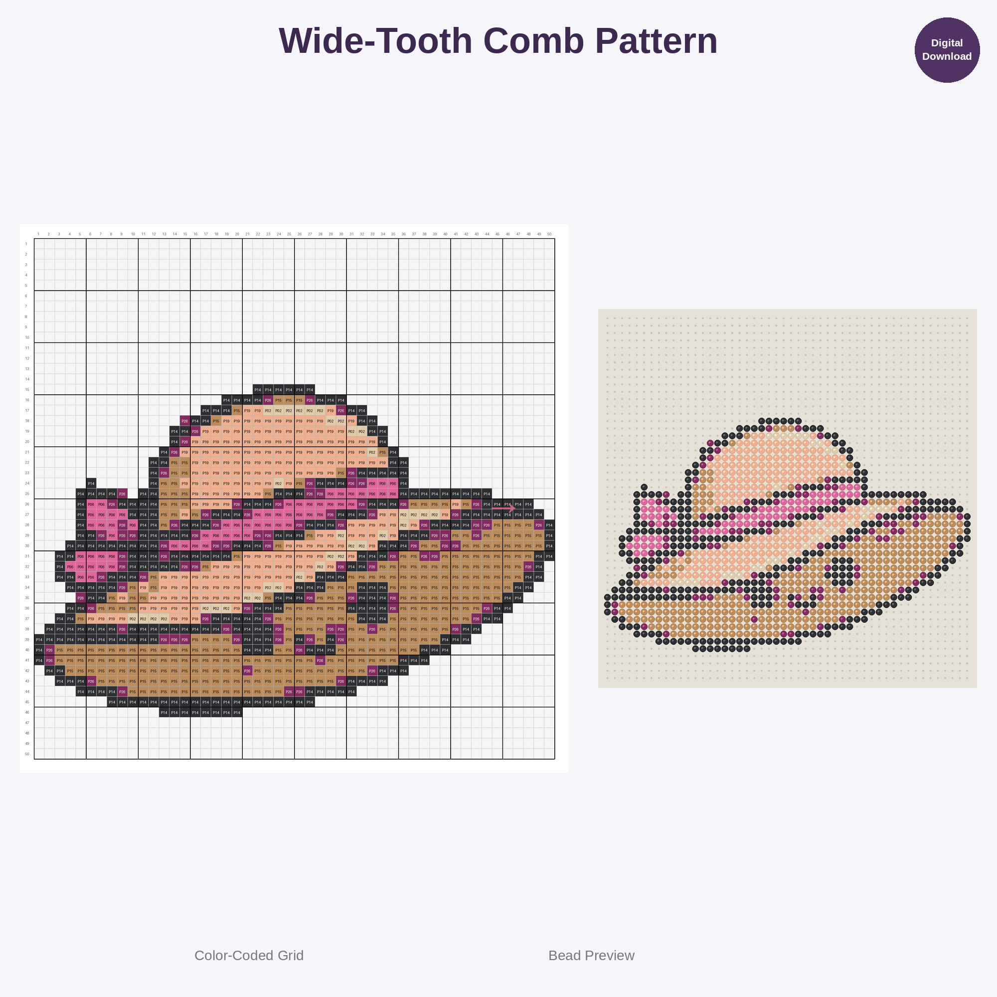 Cute Kawaii Fashionista Fun Perler Bead Patterns Bundle, 48 Designs (PDF Digital Download)