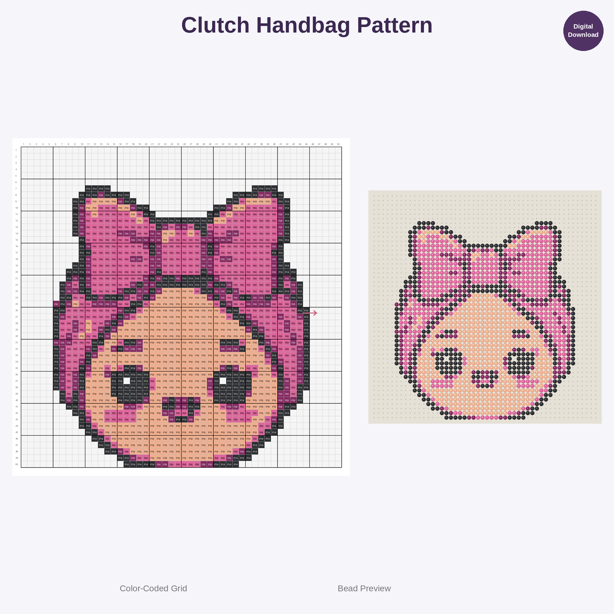 Cute Kawaii Fashionista Fun Perler Bead Patterns Bundle, 48 Designs (PDF Digital Download)