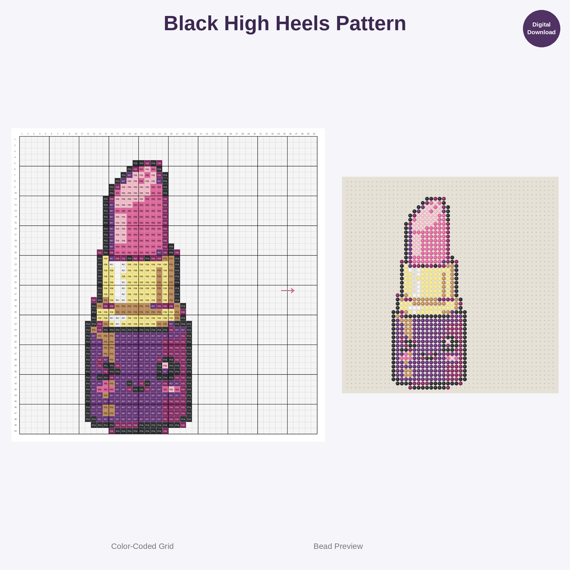 Cute Kawaii Fashionista Fun Perler Bead Patterns Bundle, 48 Designs (PDF Digital Download)