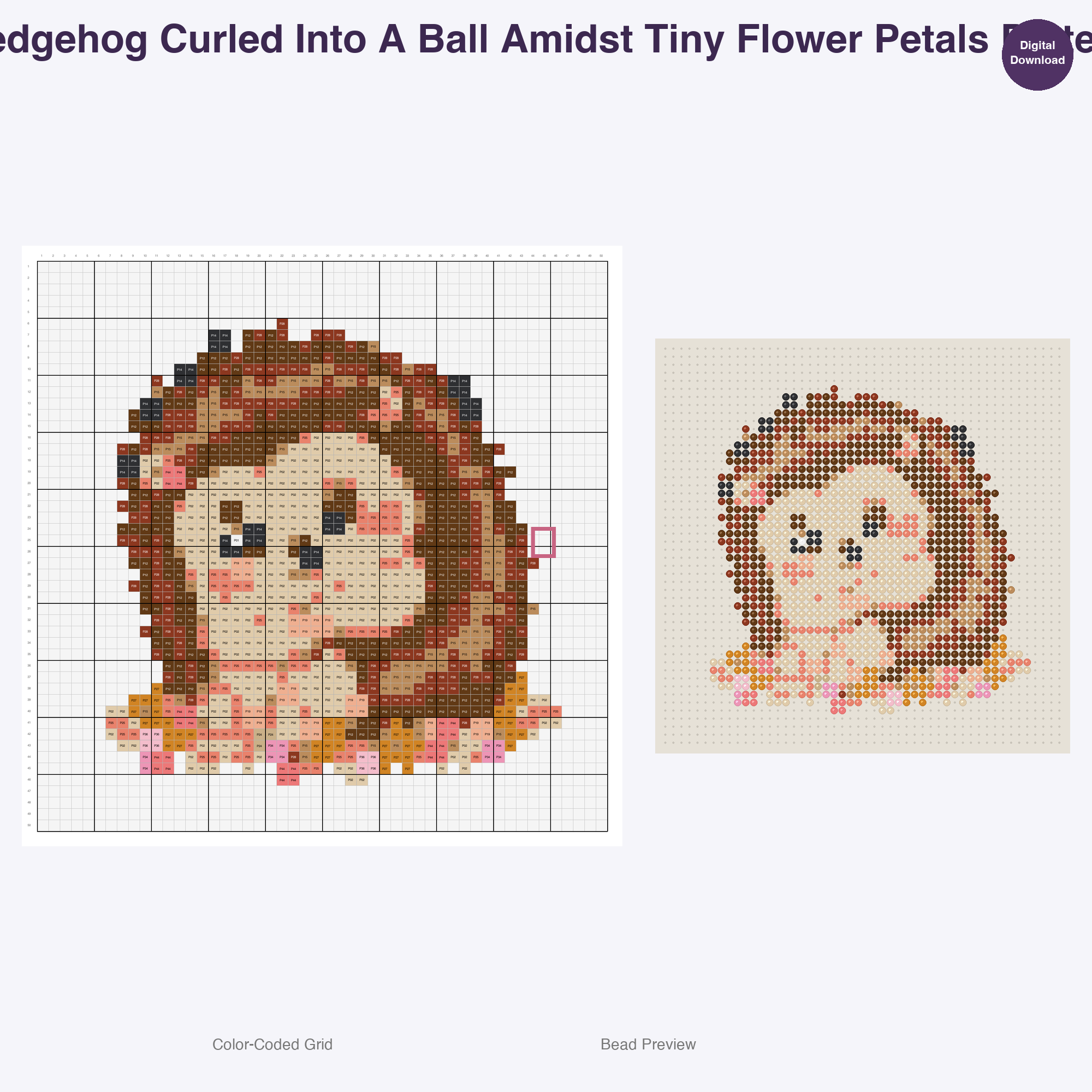 Fluffy Garden Friends Perler Bead Patterns, 48 Designs x 3 Grid Sizes (29x29 + 50x50 + 128x128), Fuse Bead PDF Digital Download