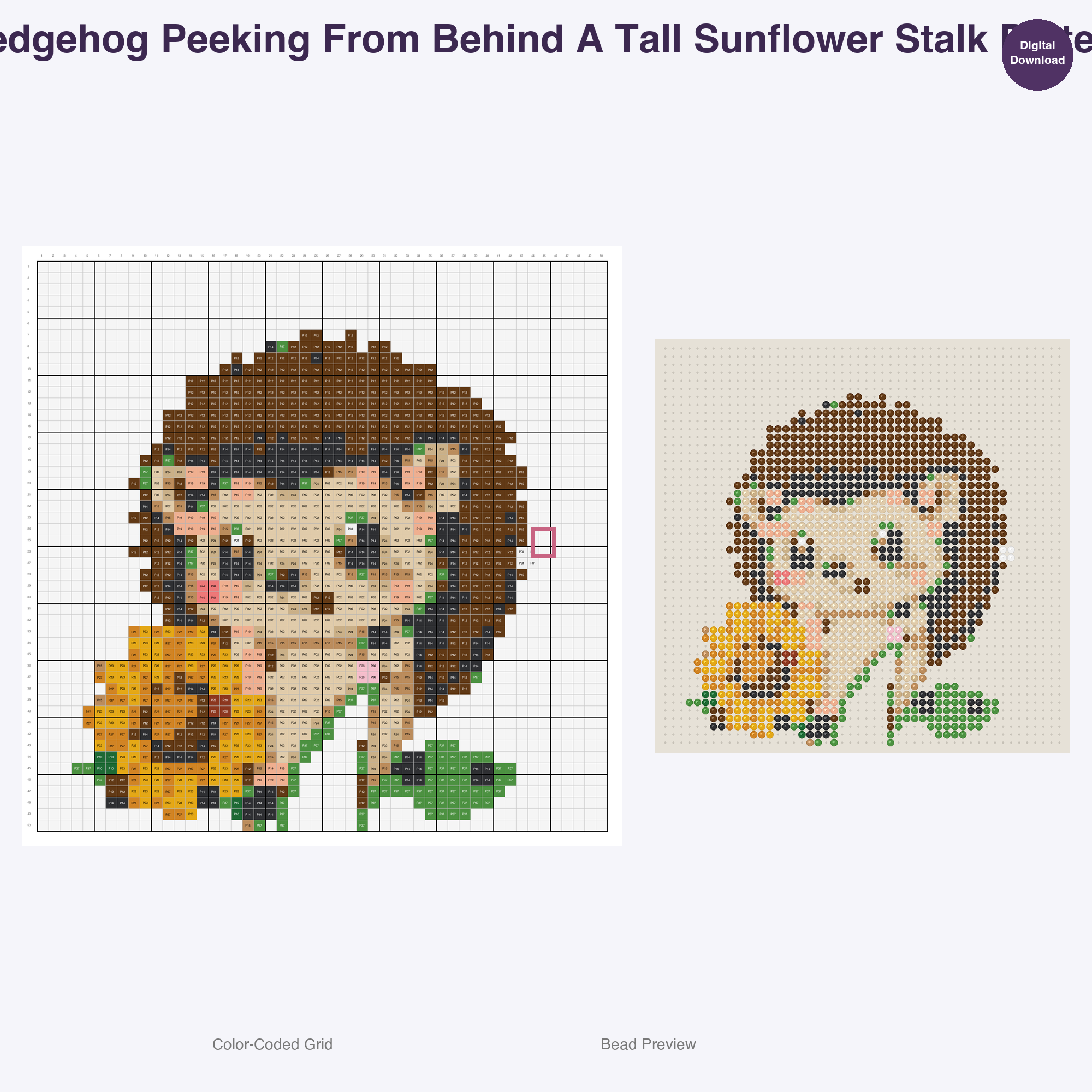 Fluffy Garden Friends Perler Bead Patterns, 48 Designs x 3 Grid Sizes (29x29 + 50x50 + 128x128), Fuse Bead PDF Digital Download
