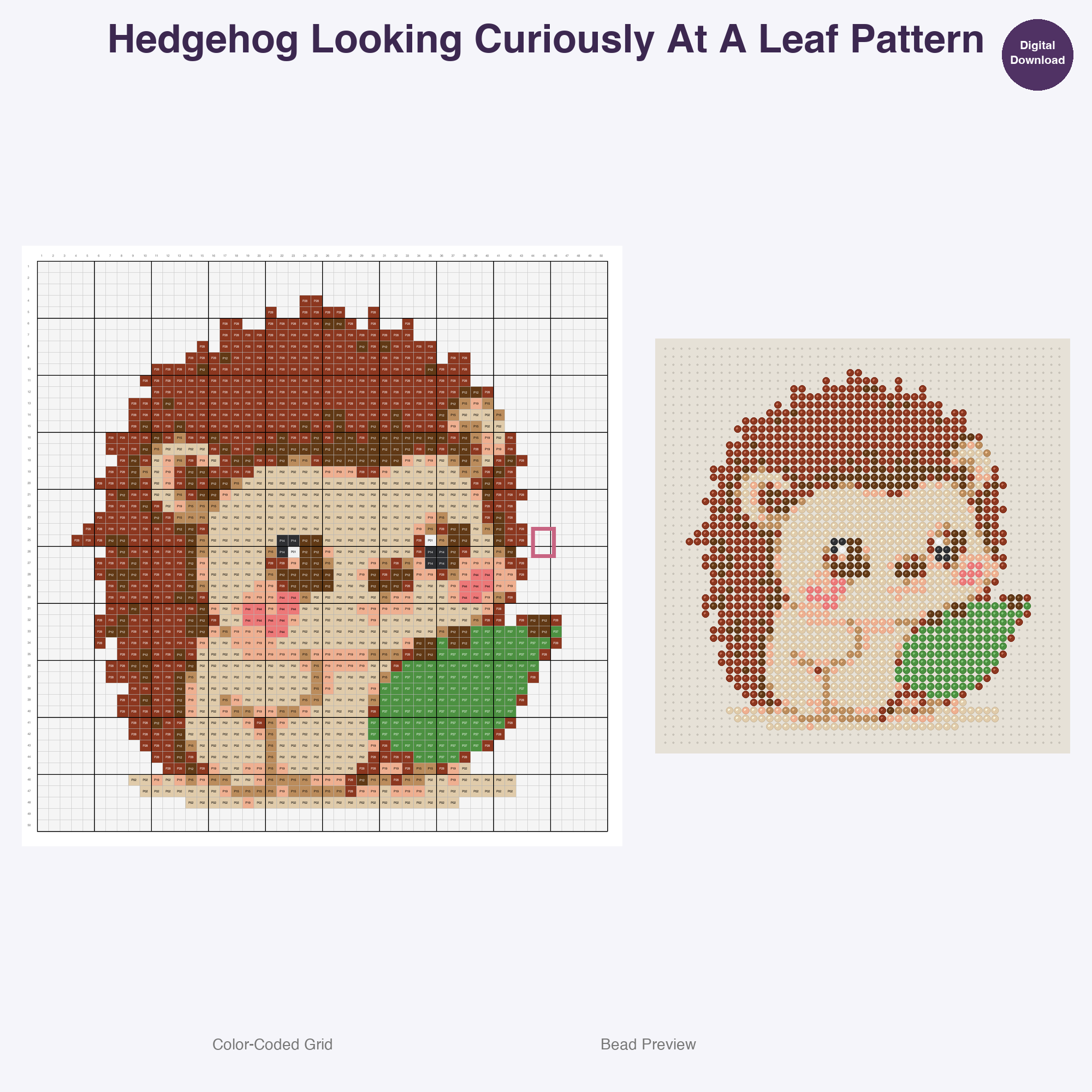 Fluffy Garden Friends Perler Bead Patterns, 48 Designs x 3 Grid Sizes (29x29 + 50x50 + 128x128), Fuse Bead PDF Digital Download