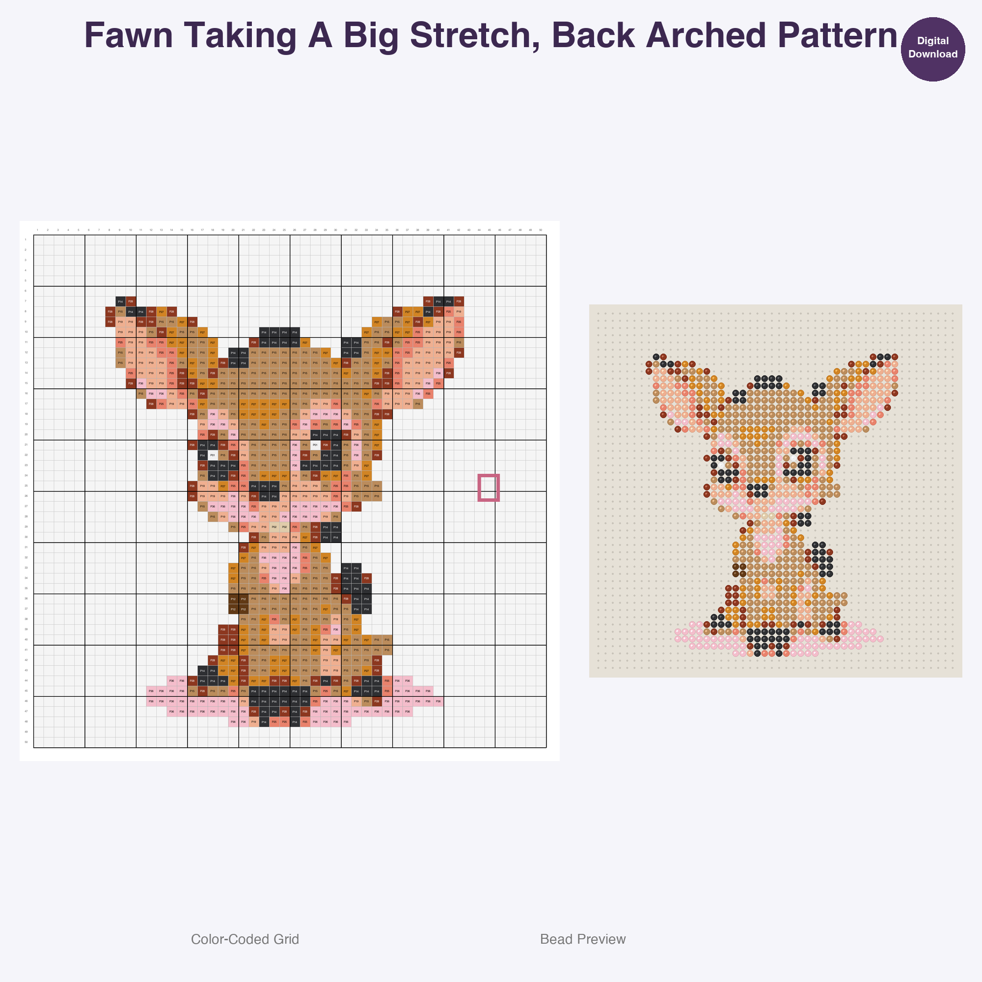 Frolicking Fawns Perler Bead Patterns, 48 Designs x 3 Grid Sizes (29x29 + 50x50 + 128x128), Fuse Bead PDF Digital Download