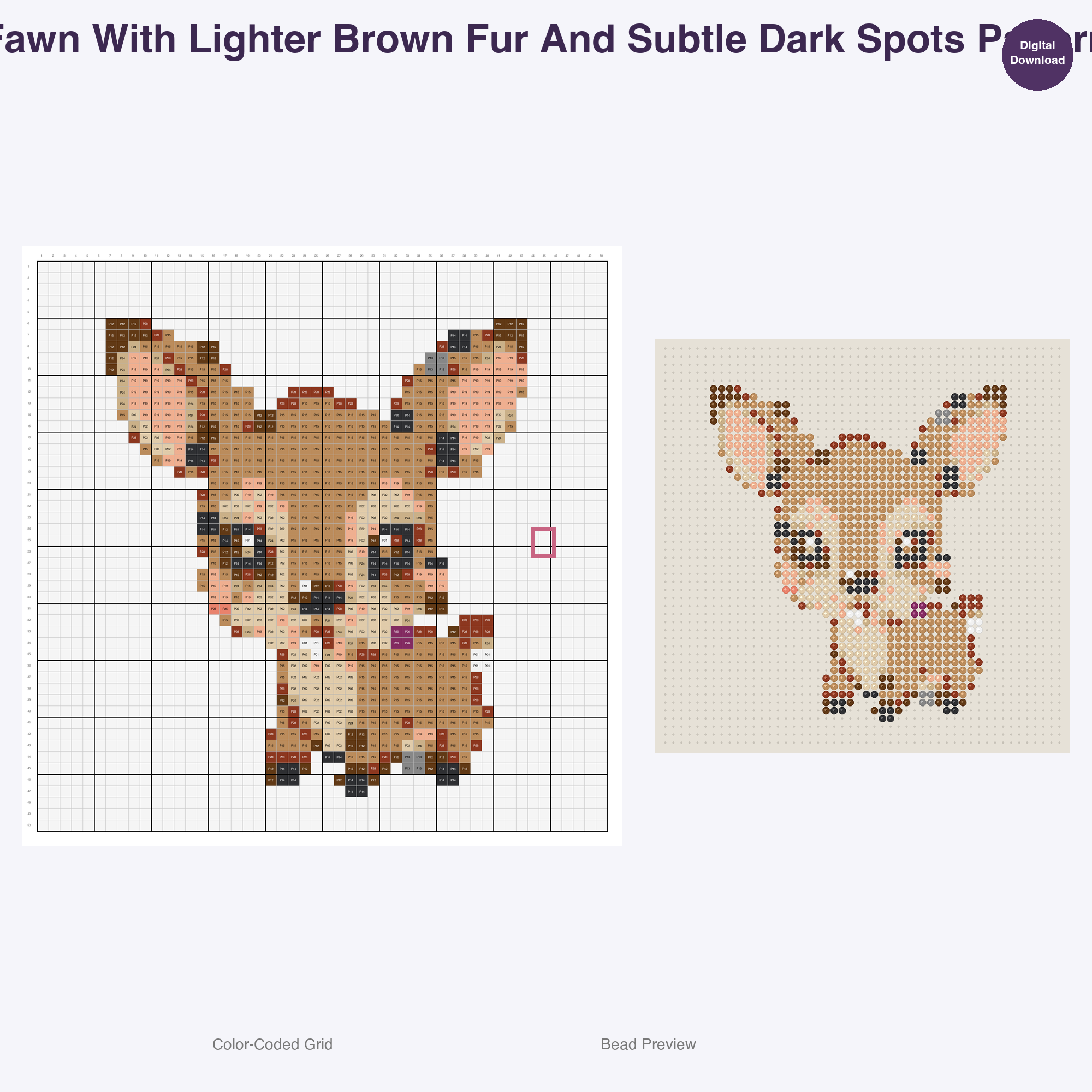 Frolicking Fawns Perler Bead Patterns, 48 Designs x 3 Grid Sizes (29x29 + 50x50 + 128x128), Fuse Bead PDF Digital Download
