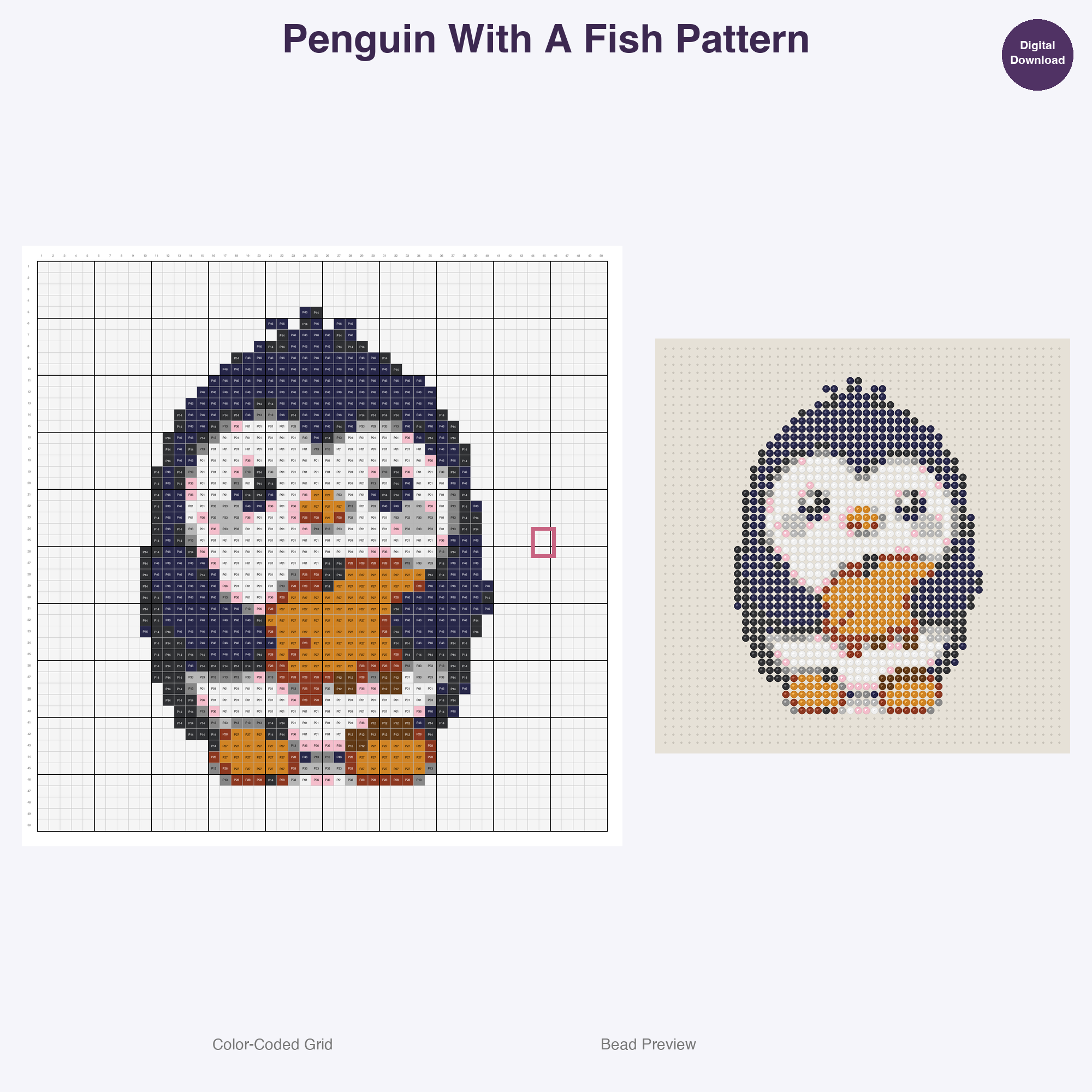 Frozen Wonderland Critters Perler Bead Patterns, 48 Designs x 3 Grid Sizes (29x29 + 50x50 + 128x128), Fuse Bead PDF Digital Download