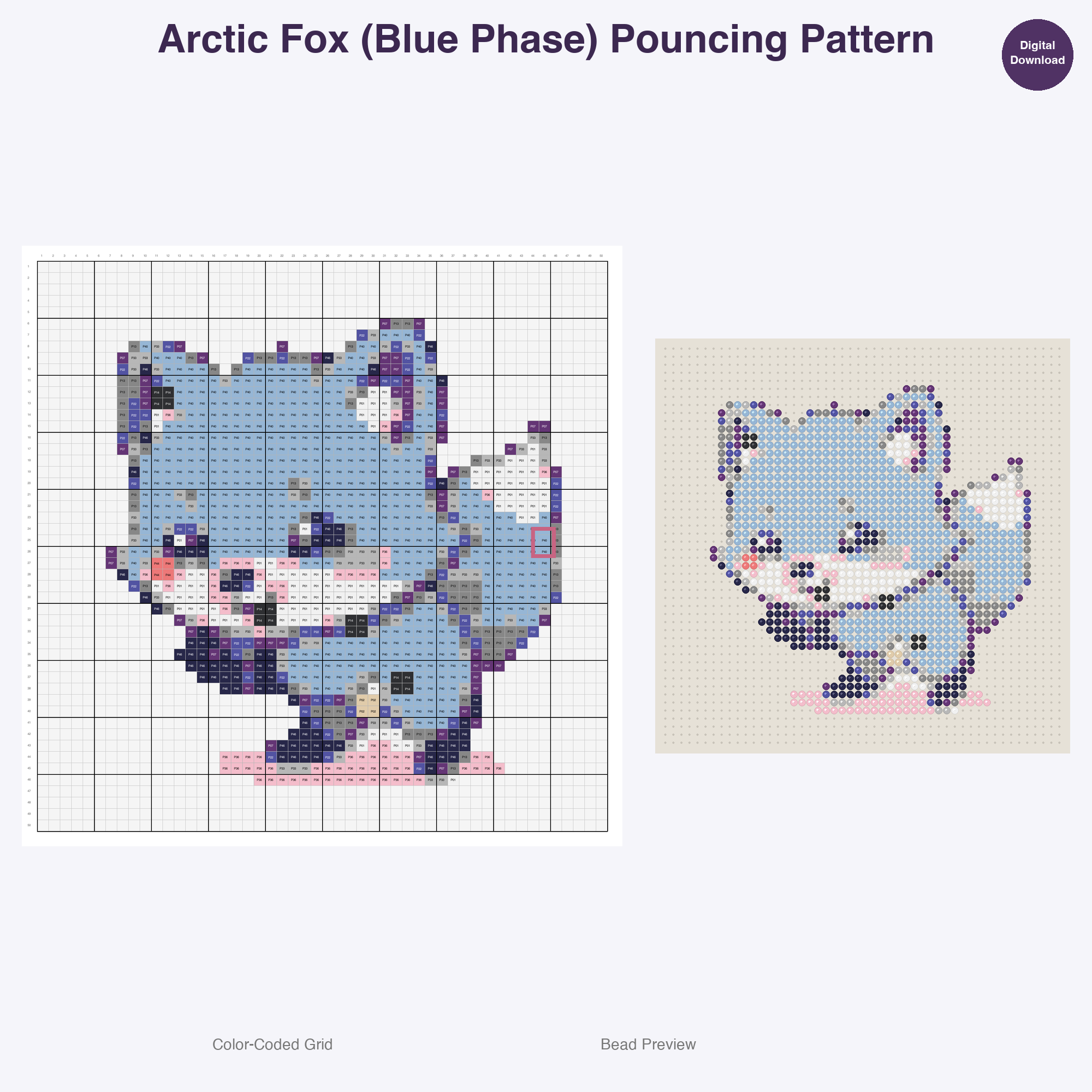 Frozen Wonderland Critters Perler Bead Patterns, 48 Designs x 3 Grid Sizes (29x29 + 50x50 + 128x128), Fuse Bead PDF Digital Download