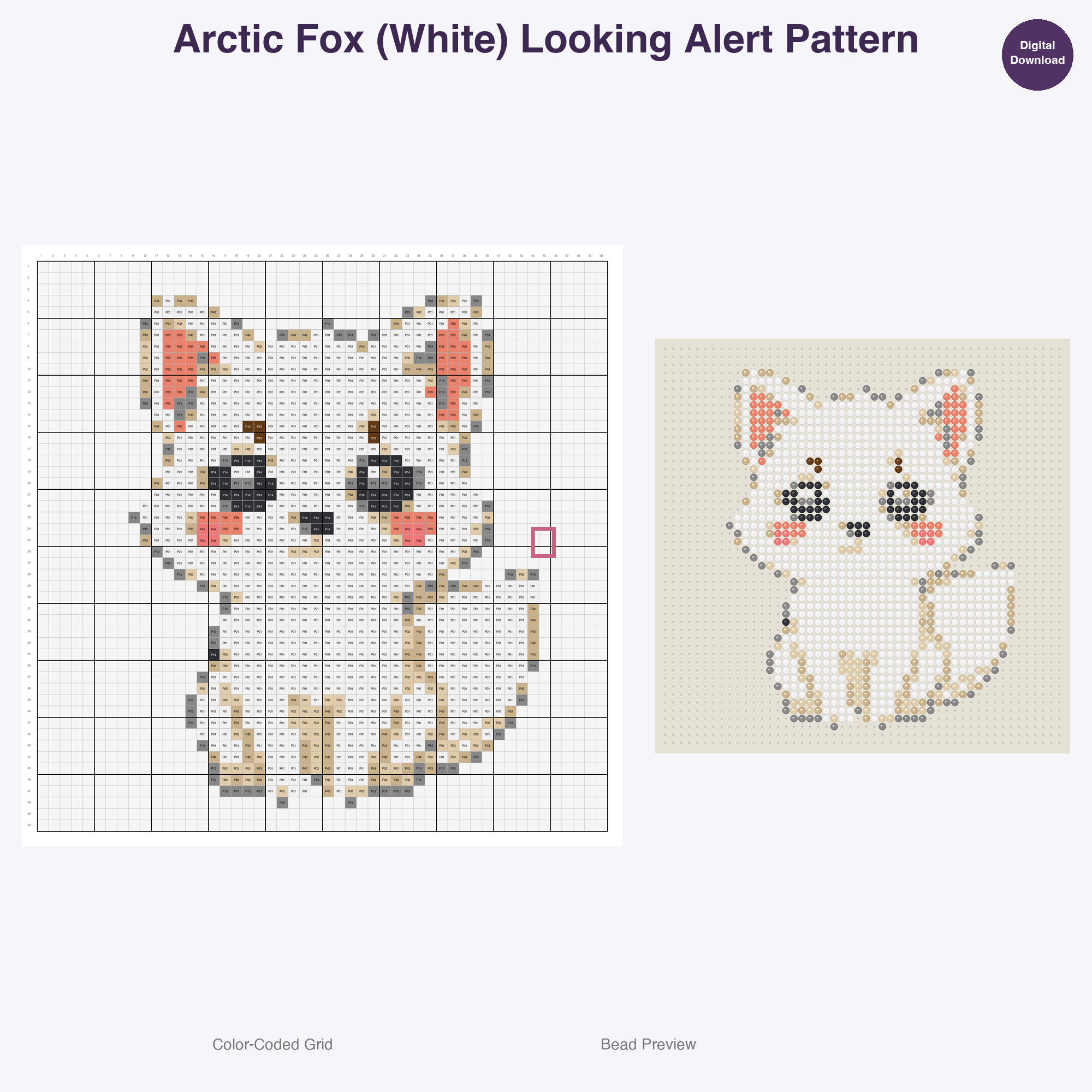 Frozen Wonderland Critters Perler Bead Patterns, 48 Designs x 3 Grid Sizes (29x29 + 50x50 + 128x128), Fuse Bead PDF Digital Download