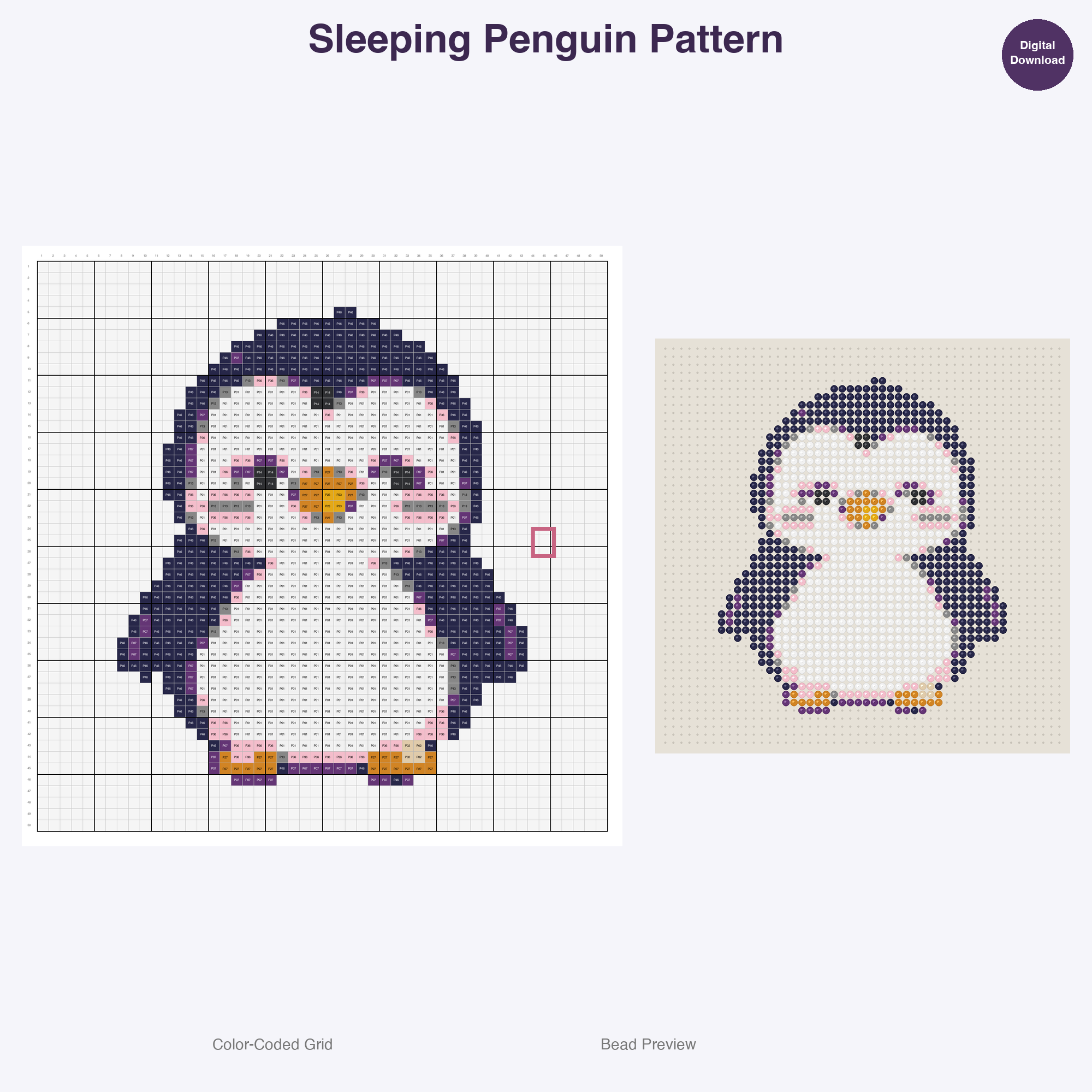 Frozen Wonderland Critters Perler Bead Patterns, 48 Designs x 3 Grid Sizes (29x29 + 50x50 + 128x128), Fuse Bead PDF Digital Download