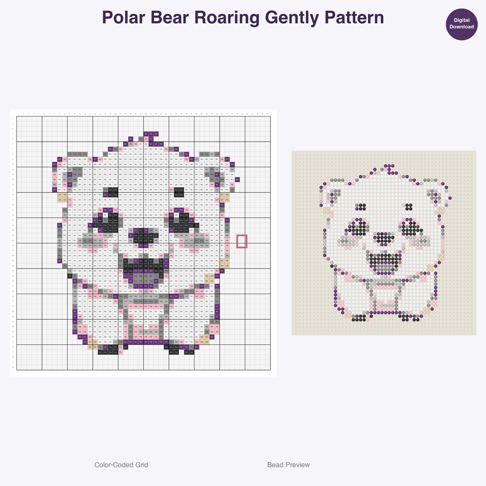 Frozen Wonderland Critters Perler Bead Patterns, 48 Designs x 3 Grid Sizes (29x29 + 50x50 + 128x128), Fuse Bead PDF Digital Download