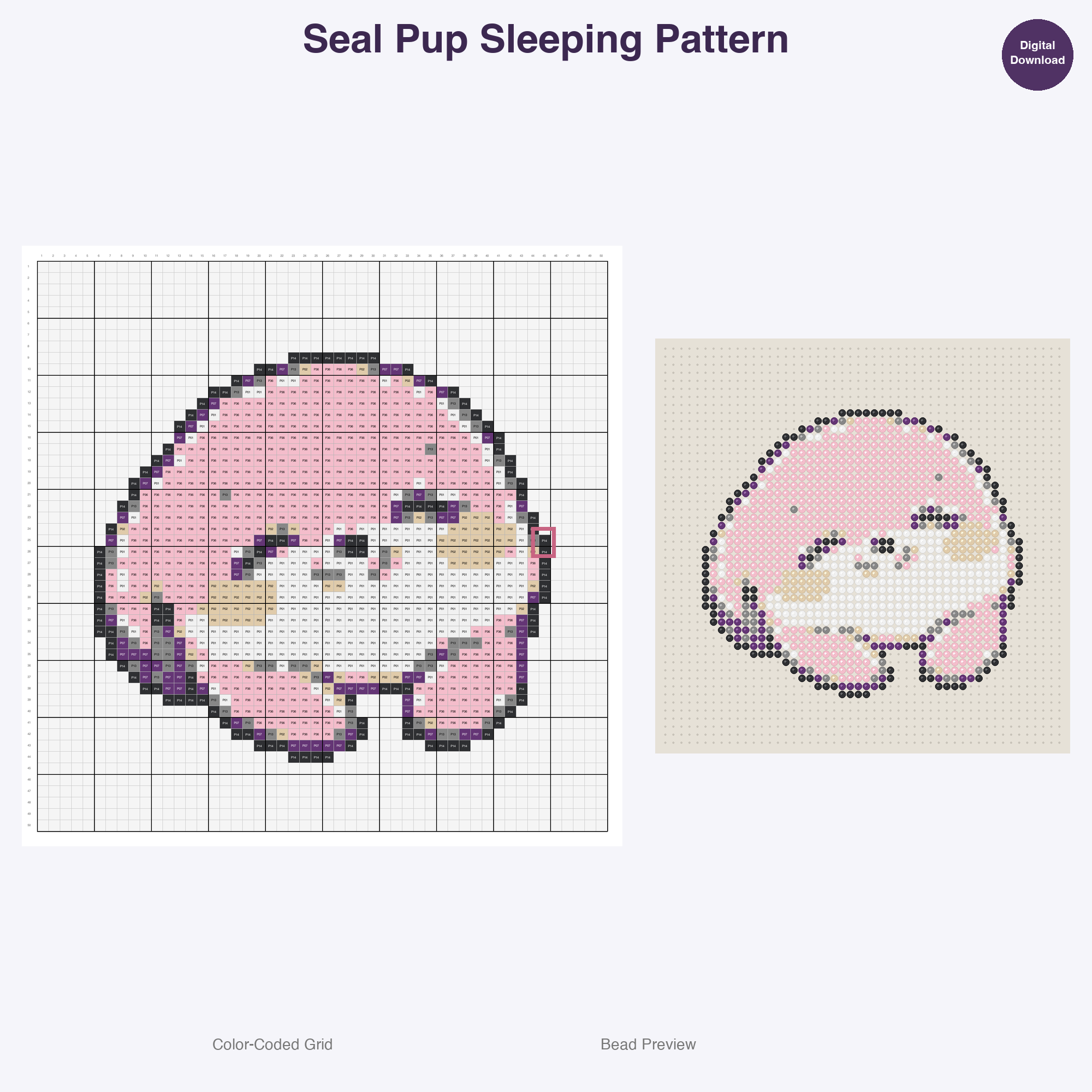 Frozen Wonderland Critters Perler Bead Patterns, 48 Designs x 3 Grid Sizes (29x29 + 50x50 + 128x128), Fuse Bead PDF Digital Download