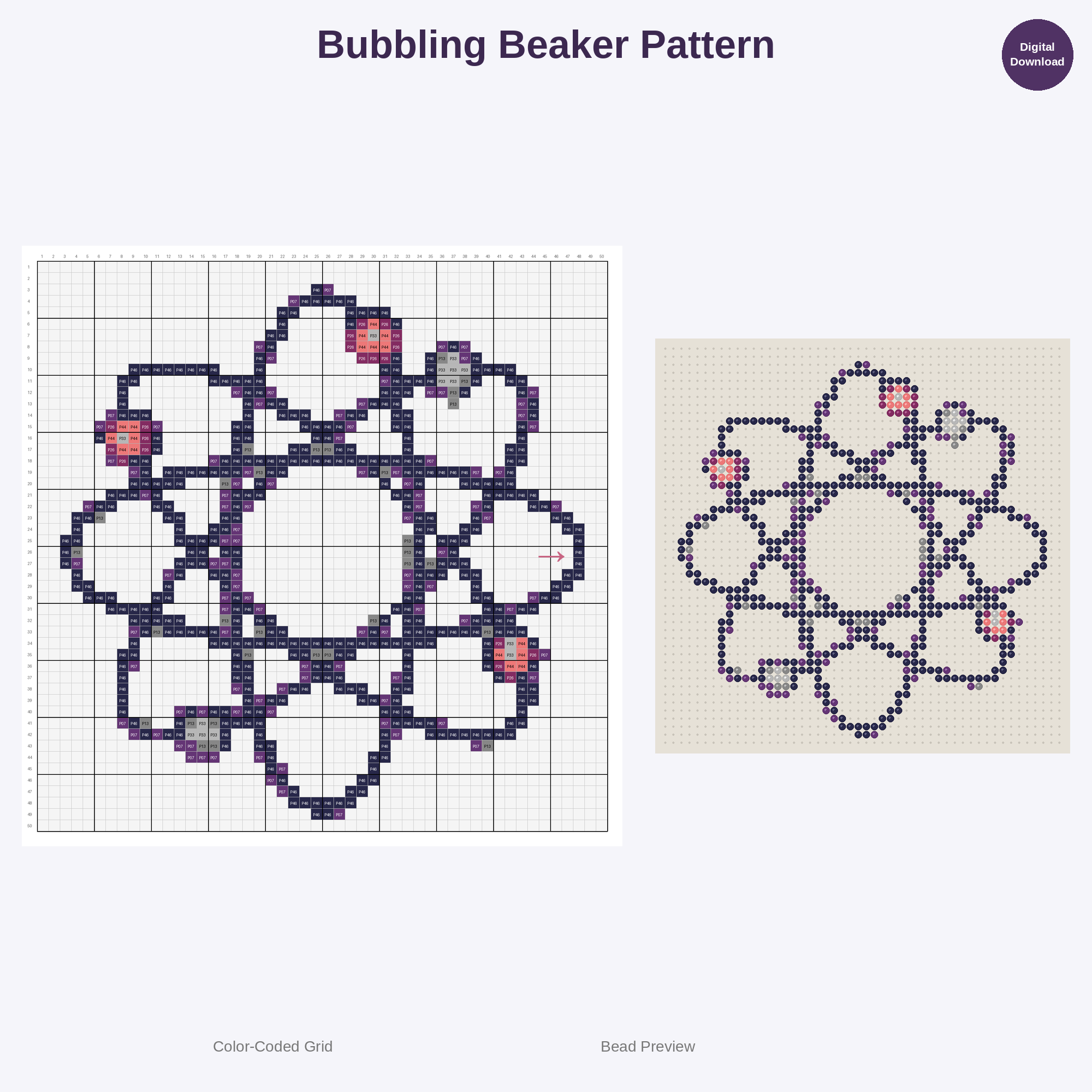 Genius Lab Inventions Perler Bead Patterns Bundle, 48 Designs (PDF Digital Download)
