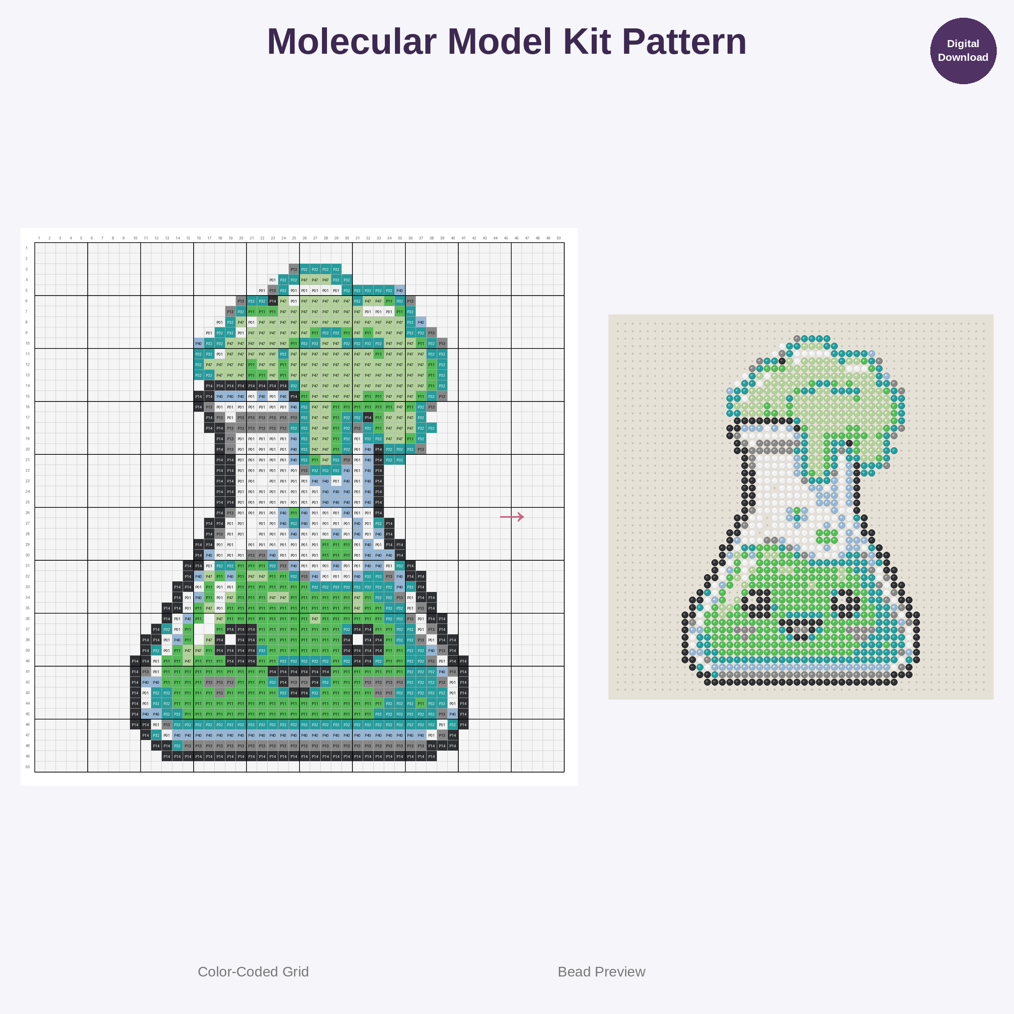 Genius Lab Inventions Perler Bead Patterns Bundle, 48 Designs (PDF Digital Download)