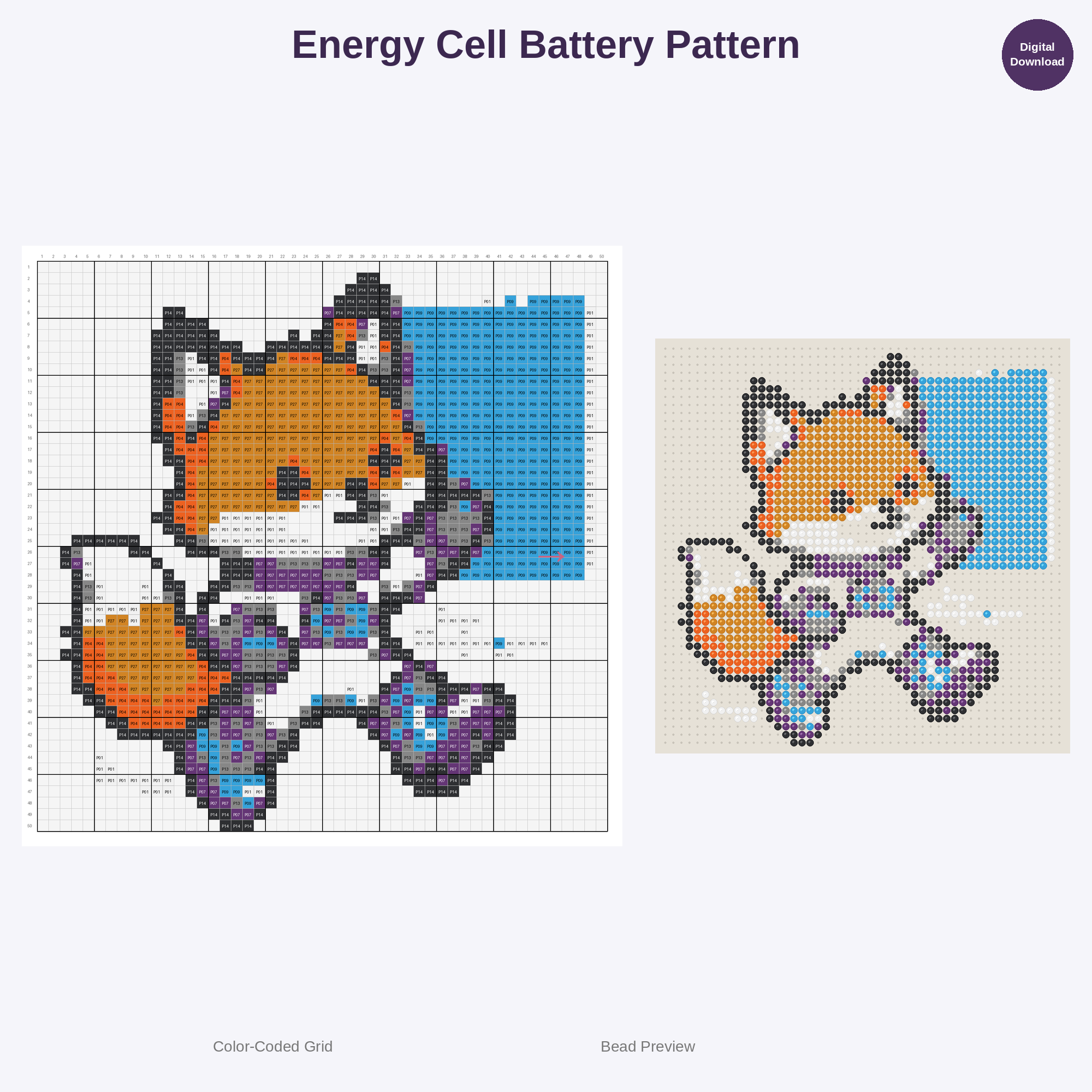 Genius Lab Inventions Perler Bead Patterns Bundle, 48 Designs (PDF Digital Download)