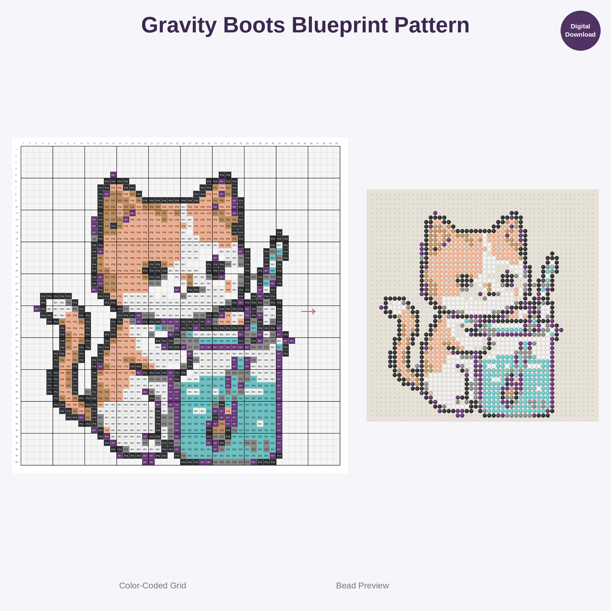 Genius Lab Inventions Perler Bead Patterns Bundle, 48 Designs (PDF Digital Download)