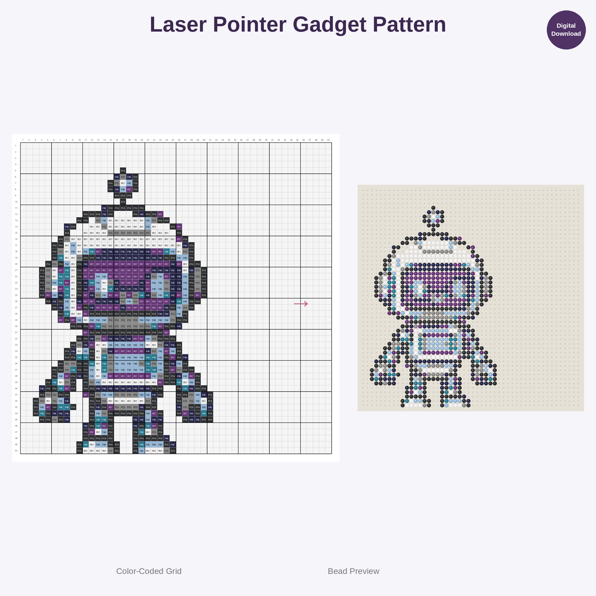 Genius Lab Inventions Perler Bead Patterns Bundle, 48 Designs (PDF Digital Download)