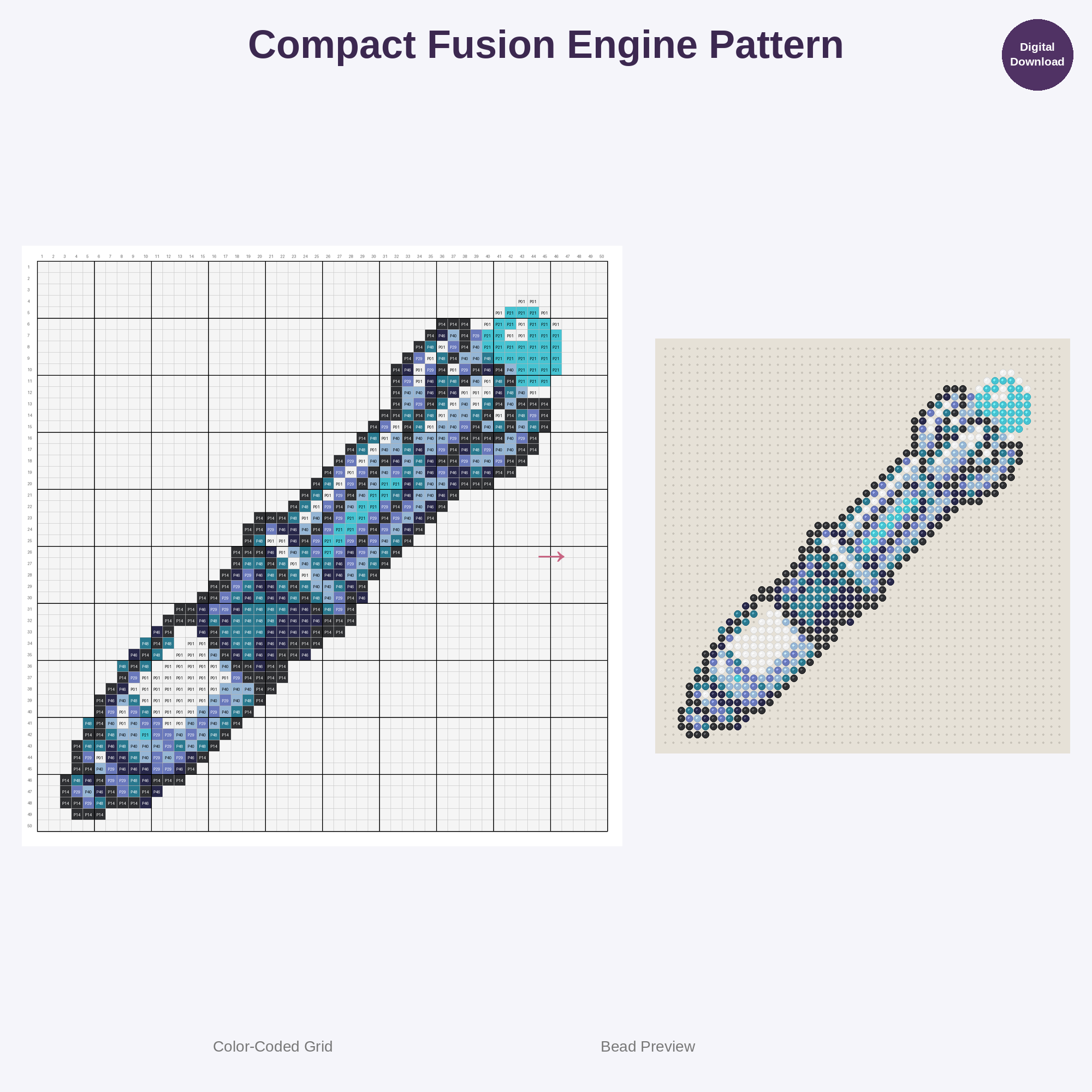 Genius Lab Inventions Perler Bead Patterns Bundle, 48 Designs (PDF Digital Download)