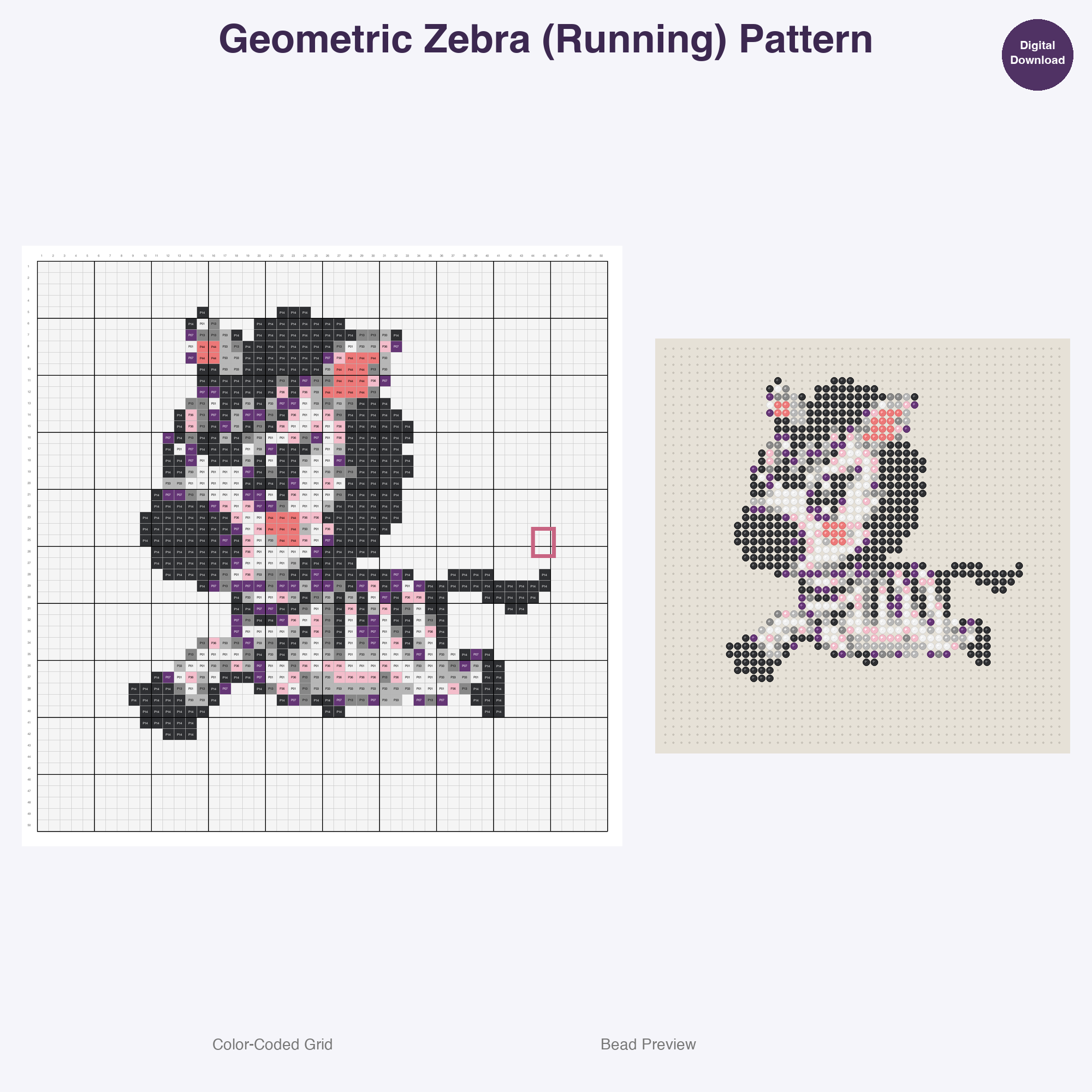 Geometric Jungle Safari Perler Bead Patterns Bundle, 48 Designs (PDF Digital Download)