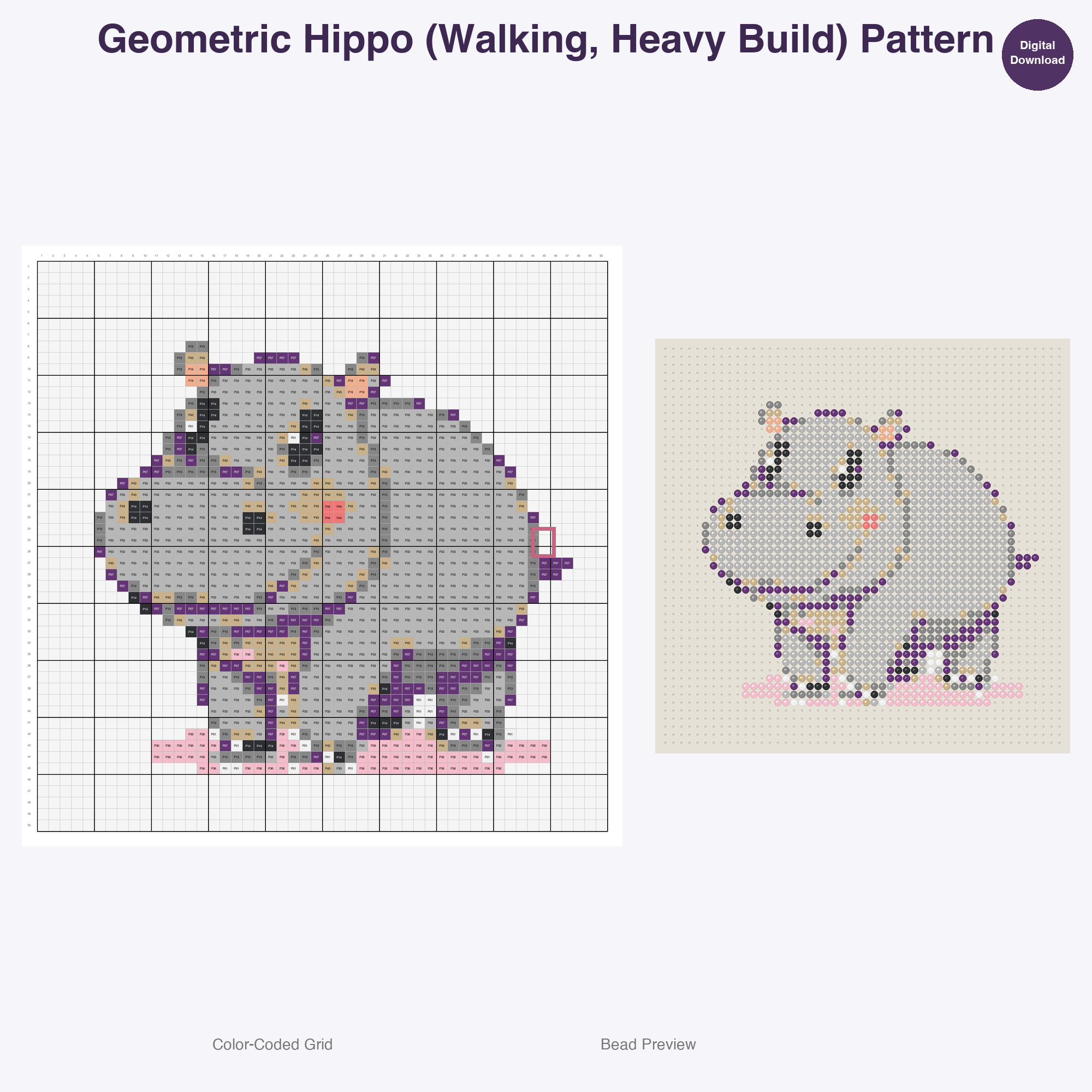 Geometric Jungle Safari Perler Bead Patterns Bundle, 48 Designs (PDF Digital Download)