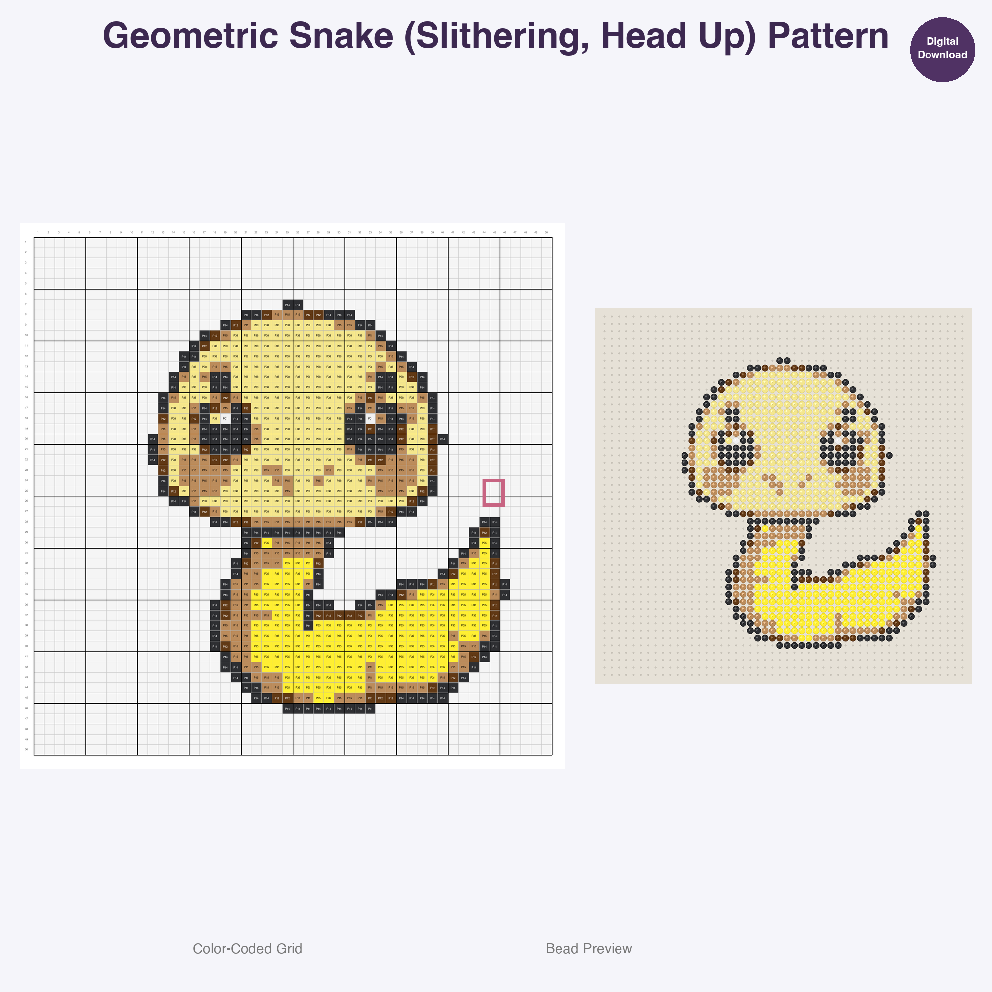 Geometric Jungle Safari Perler Bead Patterns Bundle, 48 Designs (PDF Digital Download)
