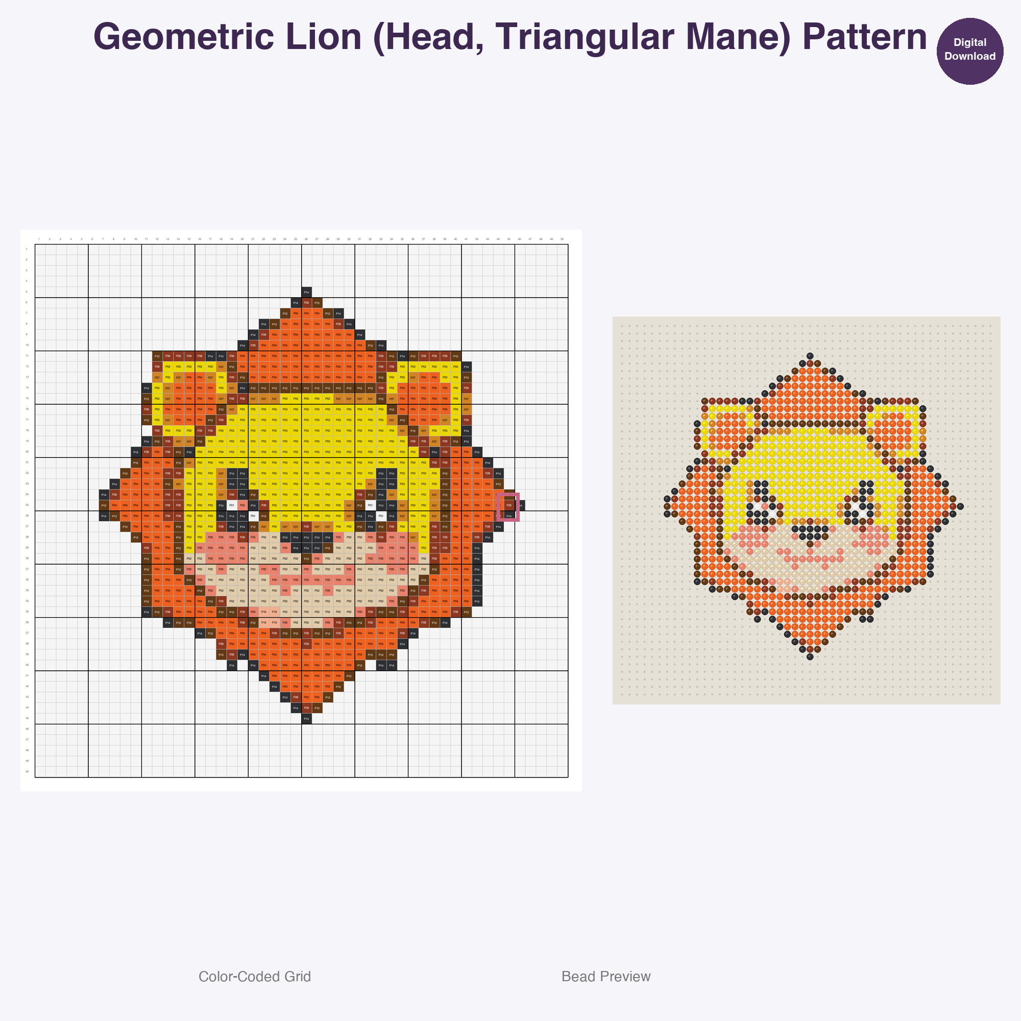 Geometric Jungle Safari Perler Bead Patterns Bundle, 48 Designs (PDF Digital Download)